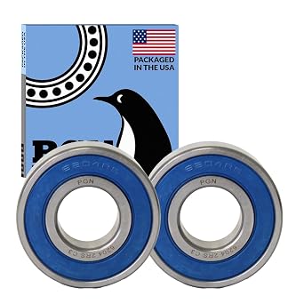 PGN 2 Pack 6204-2RS Bearing - محمل كروي مختوم من الكروم المشحم - محامل 20x47x14mm مع ختم مطاطي ودعم RPM عالي