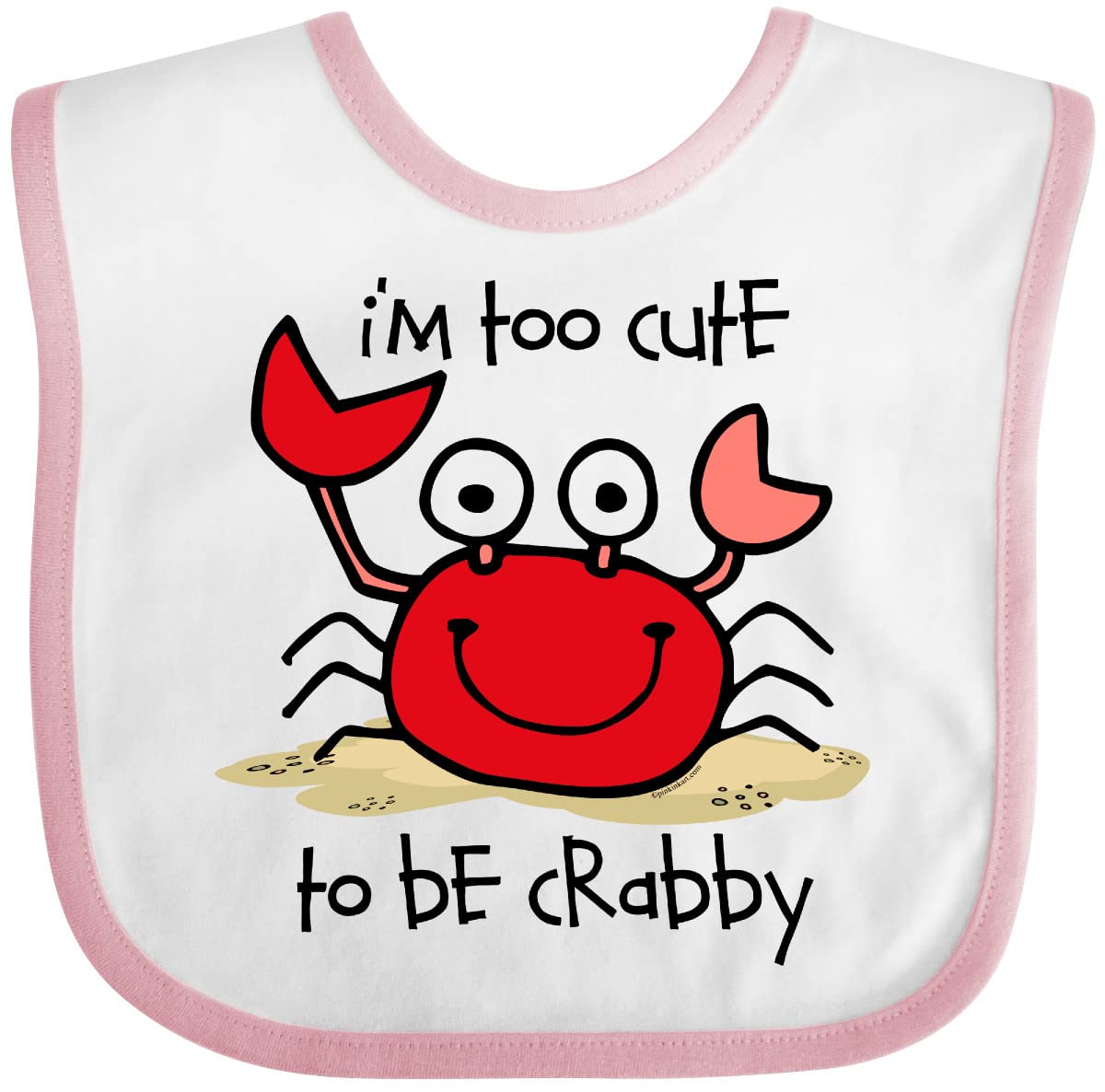 inktastic Too Cute Crab Baby Bib