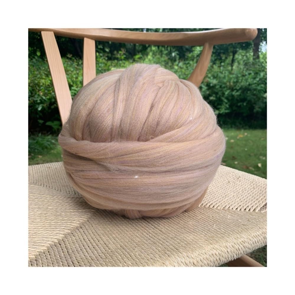 Ovillo de lana merino suave de 1000 g/ovillo, para tejer con el brazo, para tejer, manta gruesa y gruesa, hilo de coser a mano (caqui)