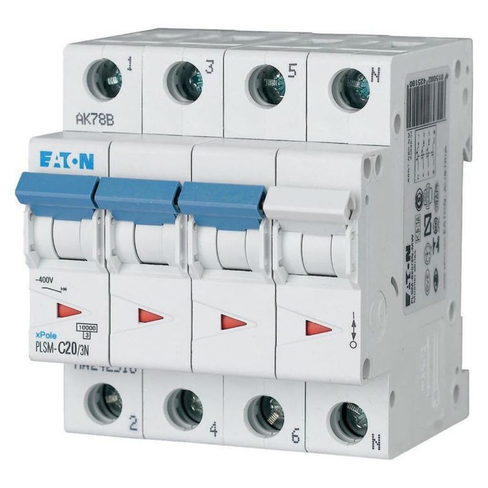 EATON PLSM-C16/3N-MW Interruptor Magnetotérmicos, 3P+N, Curva C, 16A, 7.5cm x 7.0cm x 8.0cm