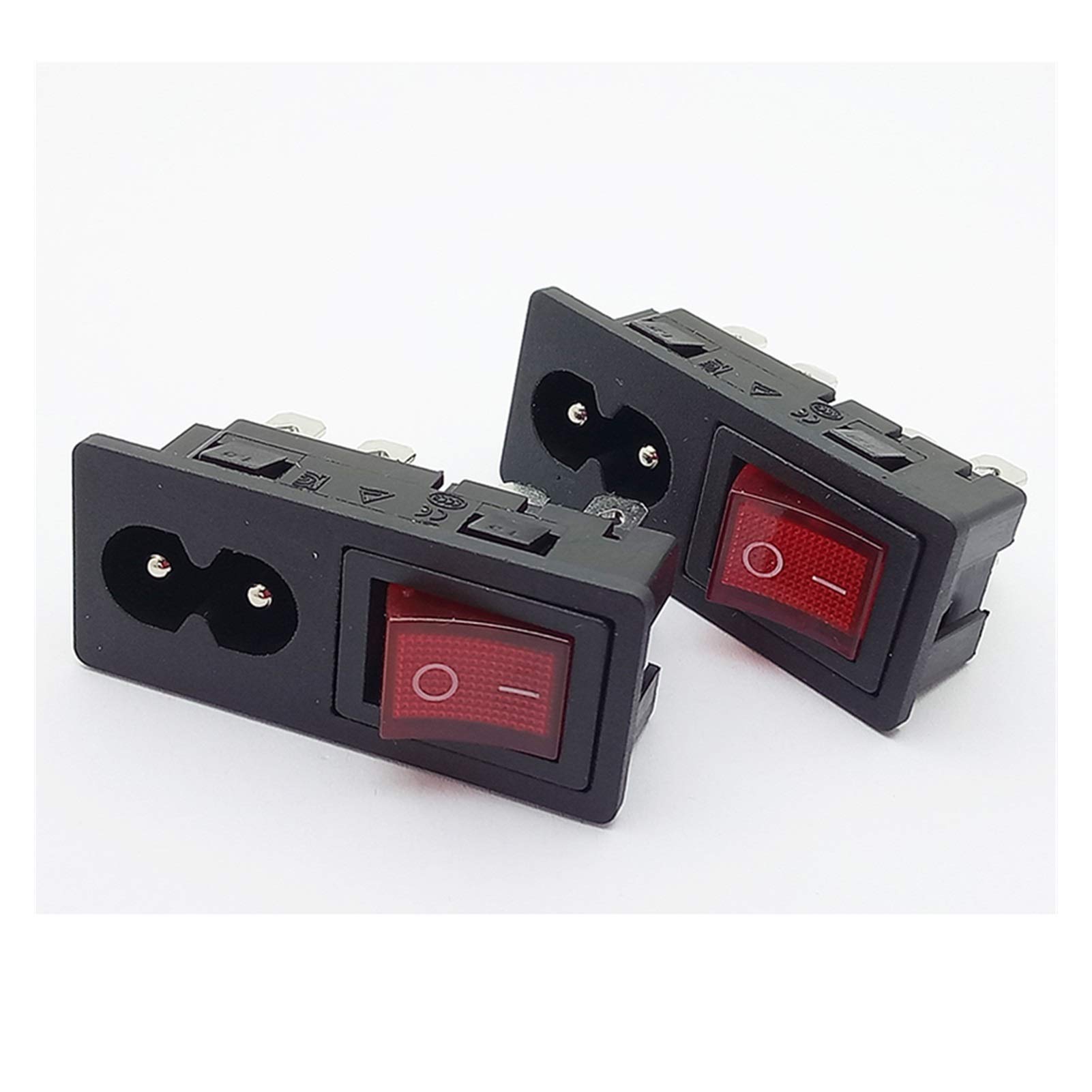Interruptor basculante 4 piezas Interruptor basculante de alimentación y conector de enchufe, interruptor con 3 pines o 4 pines, adaptadores de alimentación de montaje en panel Accesorios interruptore