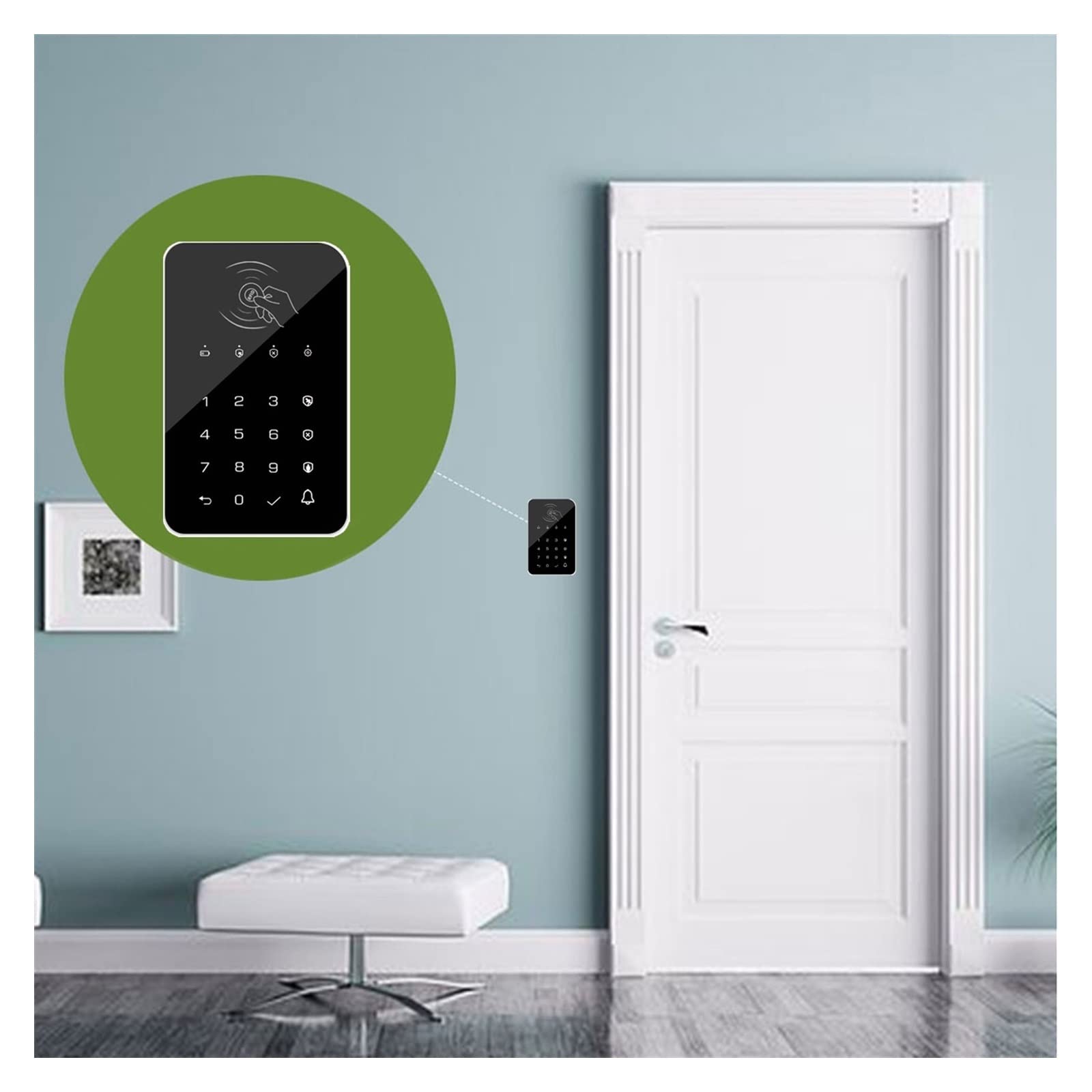 Clavier Tactile Sans Fil 2pcs RFID Bras De Carte Ou Désarmement Le Clavier De Mot De Passe For L'hôte D'alarme À La Maison Intelligente Tuya WiFi GSM Système D'alarme