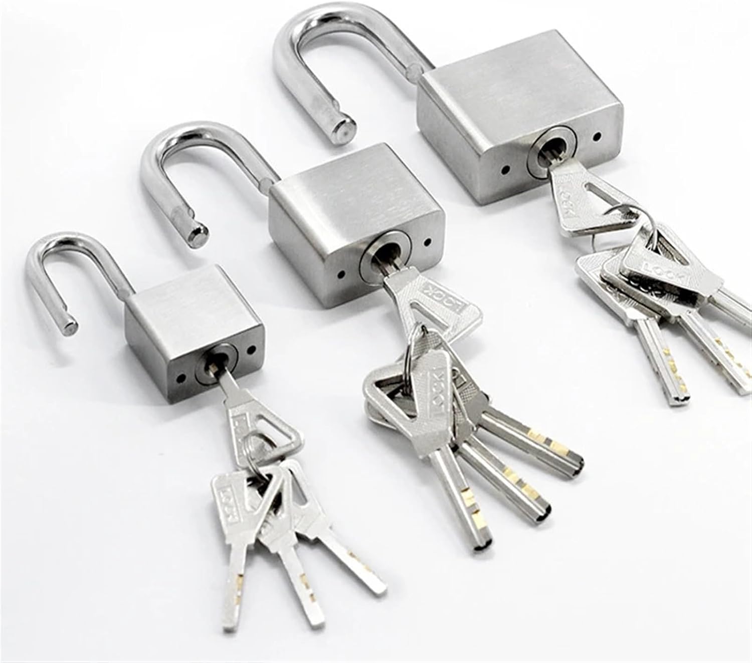 Strong Stainless Steel Padlock Suitcase Drawer Lock Luggage Case Keyed Padlock Locks with Keys 1Pcs(30mm Long)