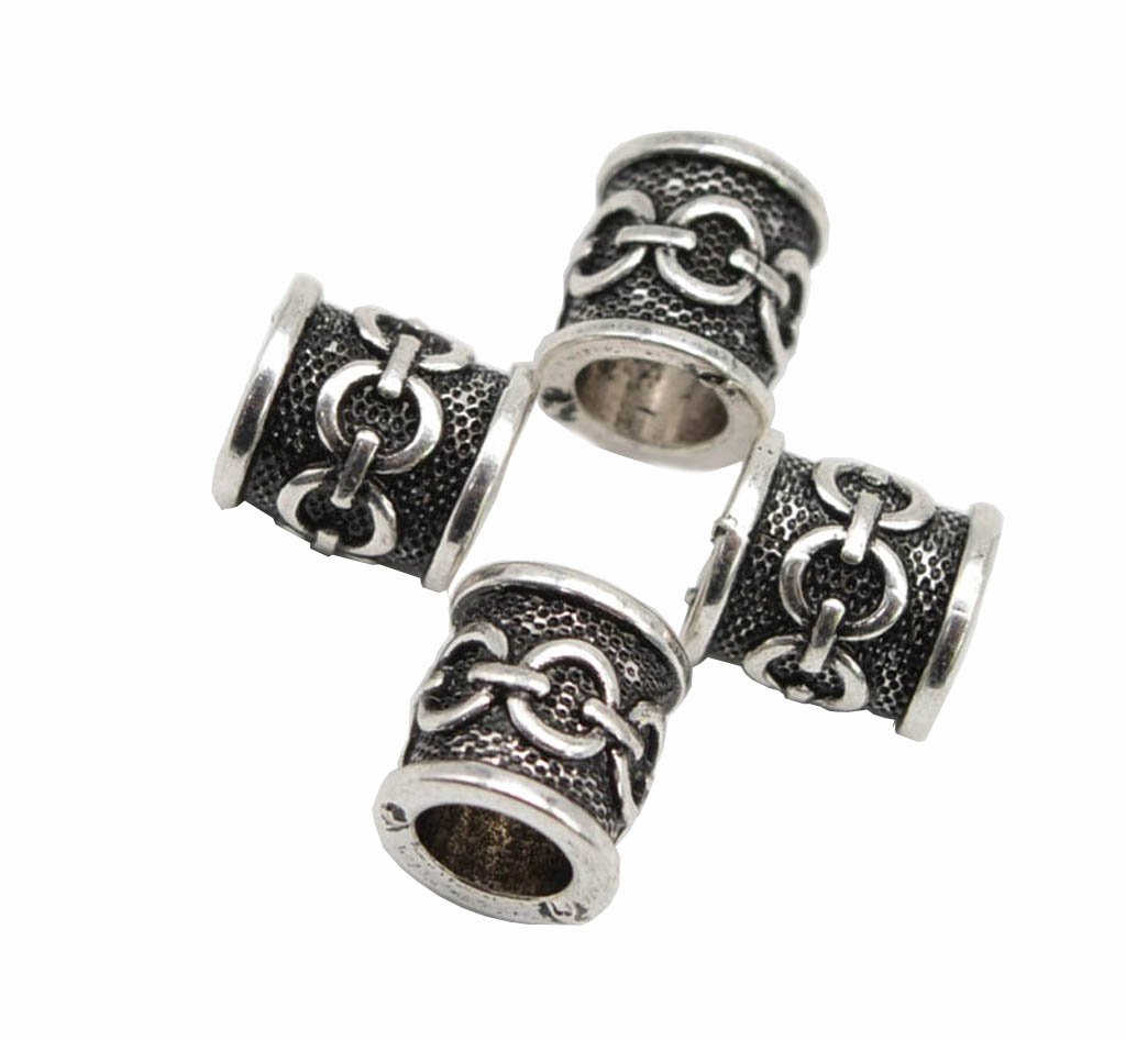 5pcs Antique Silver Viking Chains Vikings Beads for Bracelets for Pendant Necklace for Beard Hair Beads