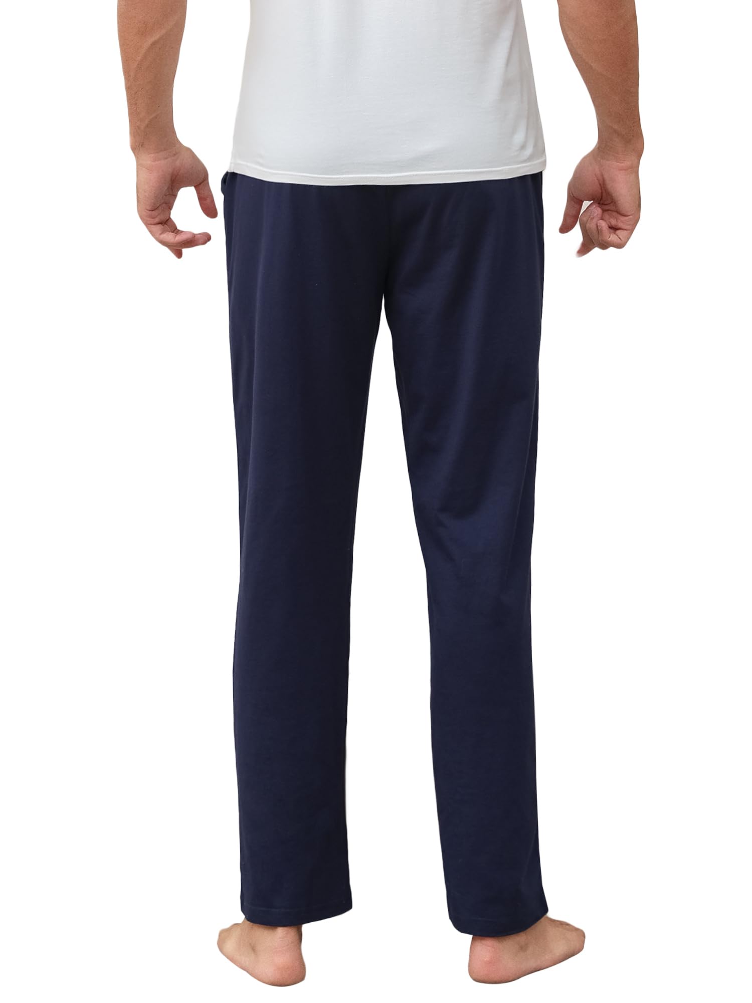 Lot de 2 Pantalons de Pyjama Longs et légers en Coton pour Homme - Pantalon de Pyjama - Pantalon de Loisirs avec Taille élastique et Coupe Droite