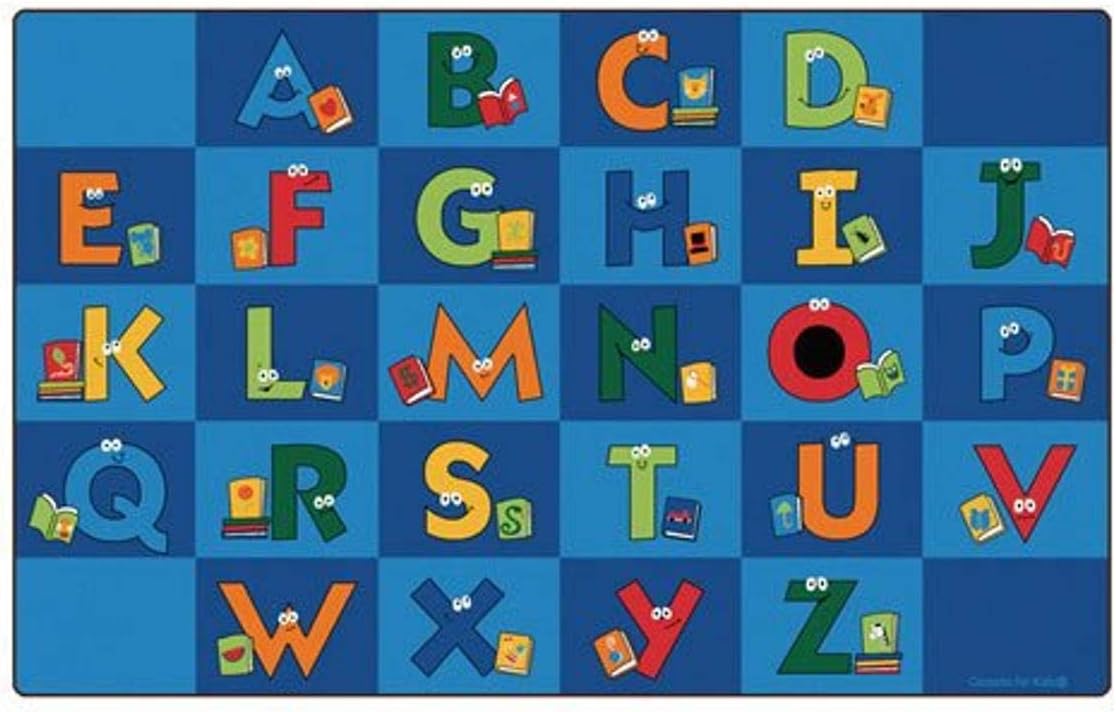 Carpets for Kids 6212 Reading Letters Library Classroom Seating Rug 7ft 6in X 12ft Rectangle Multi Color