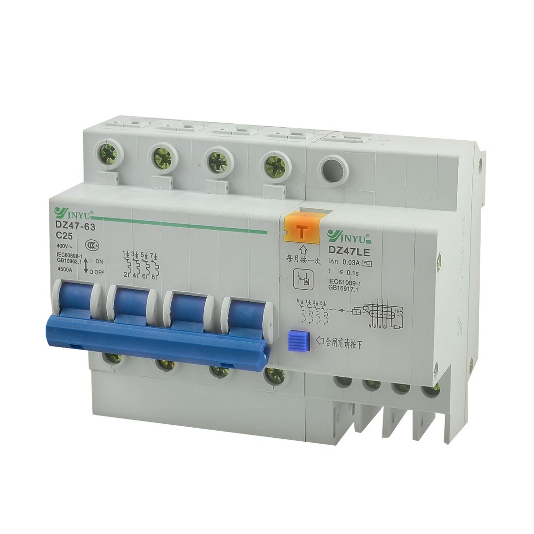 IEUMJNAT DZ47-63 25A 4P Miniature + DZ47LE -Professional - Leakage Circuit Breaker