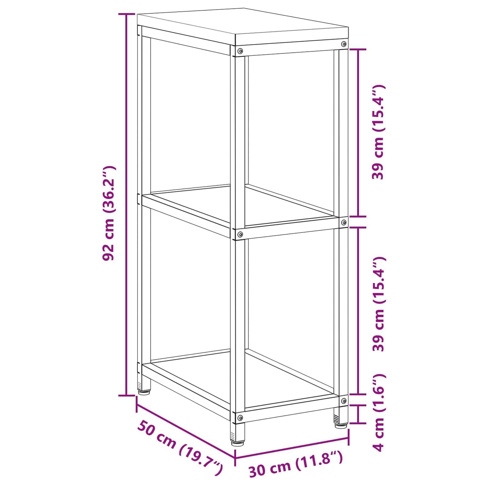 HATTEM - Scaffale da cucina in acciaio arrugginito, 30 x 50 x 92 cm, scaffali robusti, multiuso per esterni, moderno e portaoggetti