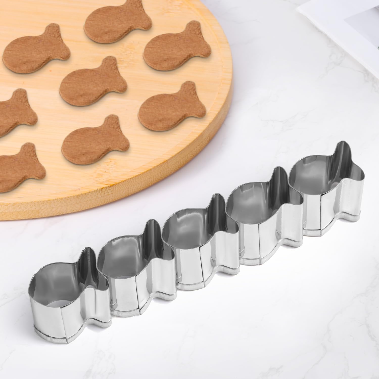 Set Da 4 Stampini Per Biscotti A Forma Di Pesce In Acciaio Inox | Ideali Per Battesimo, Comunione E Compleanni | Pasticceria Creativa In 4 Misure