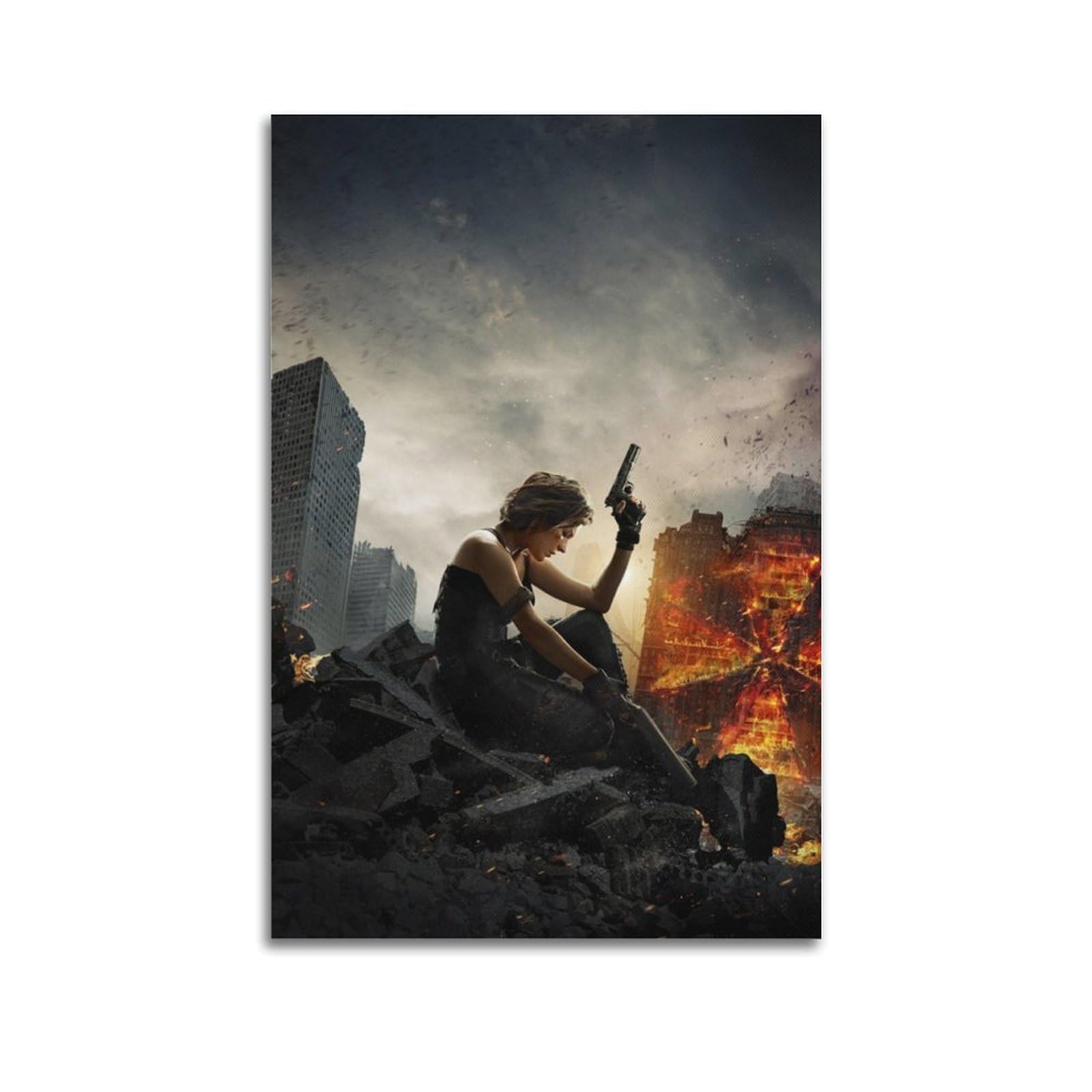 Tesuxyehh Unframe-Style Resident Evil Final Chapter Movie Poster Poster Decorative Painting Canvas Wall Posters And Art Picture Print Modern Family Bedroom Decor Posters 20X30inch(50X75cm)