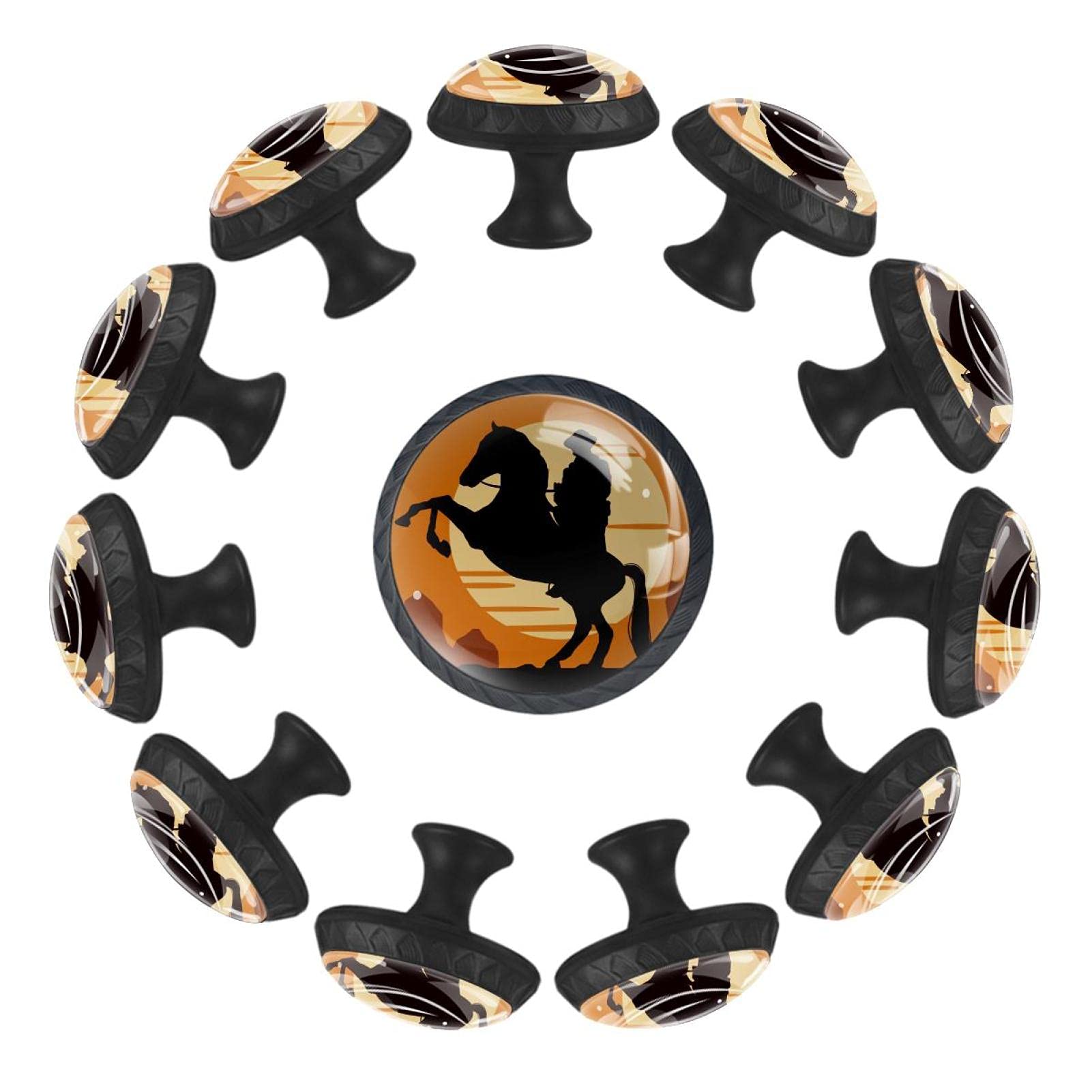Boutons de tiroir ronds pour crèche et salle de jeux design cowboy 35mm