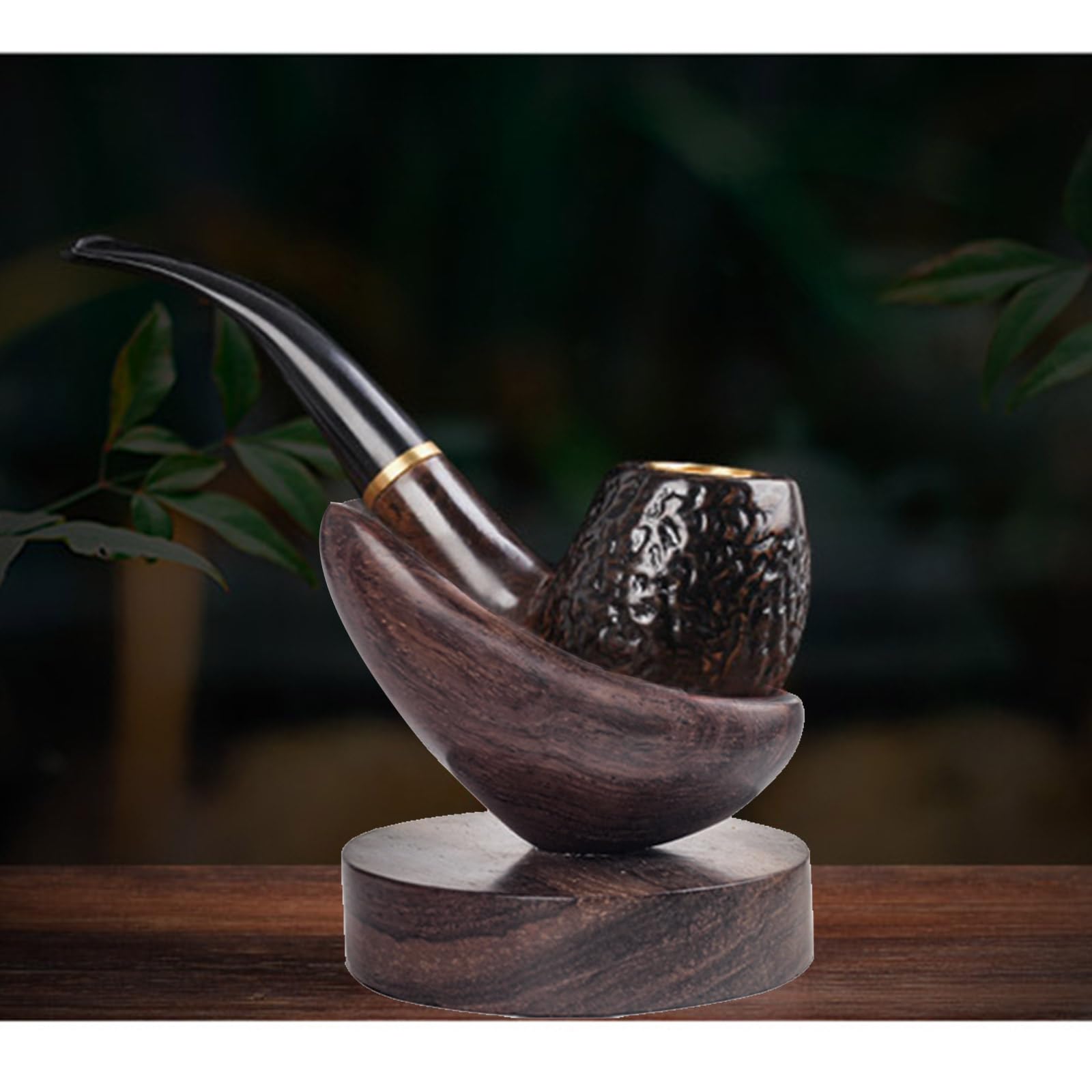 SVICCOOKQ Tobacco Pipe Stand,Ebony Cupola Spoon Pipe Holder,Solid Wood Pipe Stands For Smoking Pipes,Men's Pipe Accessories,Pipe Holder For Most Pipes : Health & Household