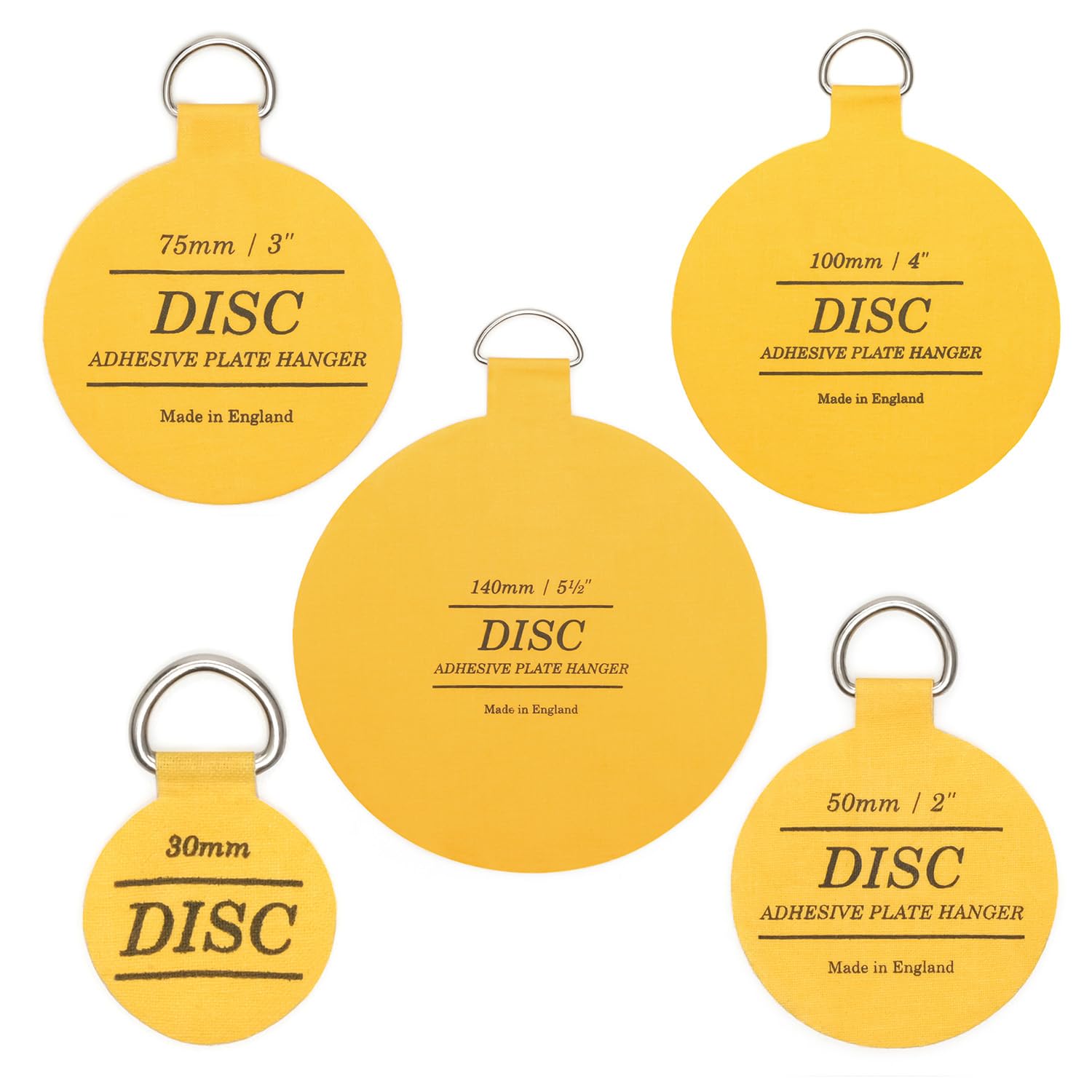 WINSOME Disc Plate Hangers for Walls Set of 5 - Includes Single Disc Plate Hanger of 5 Different Sizes (30mm, 50mm, 75mm, 100mm & 140mm)