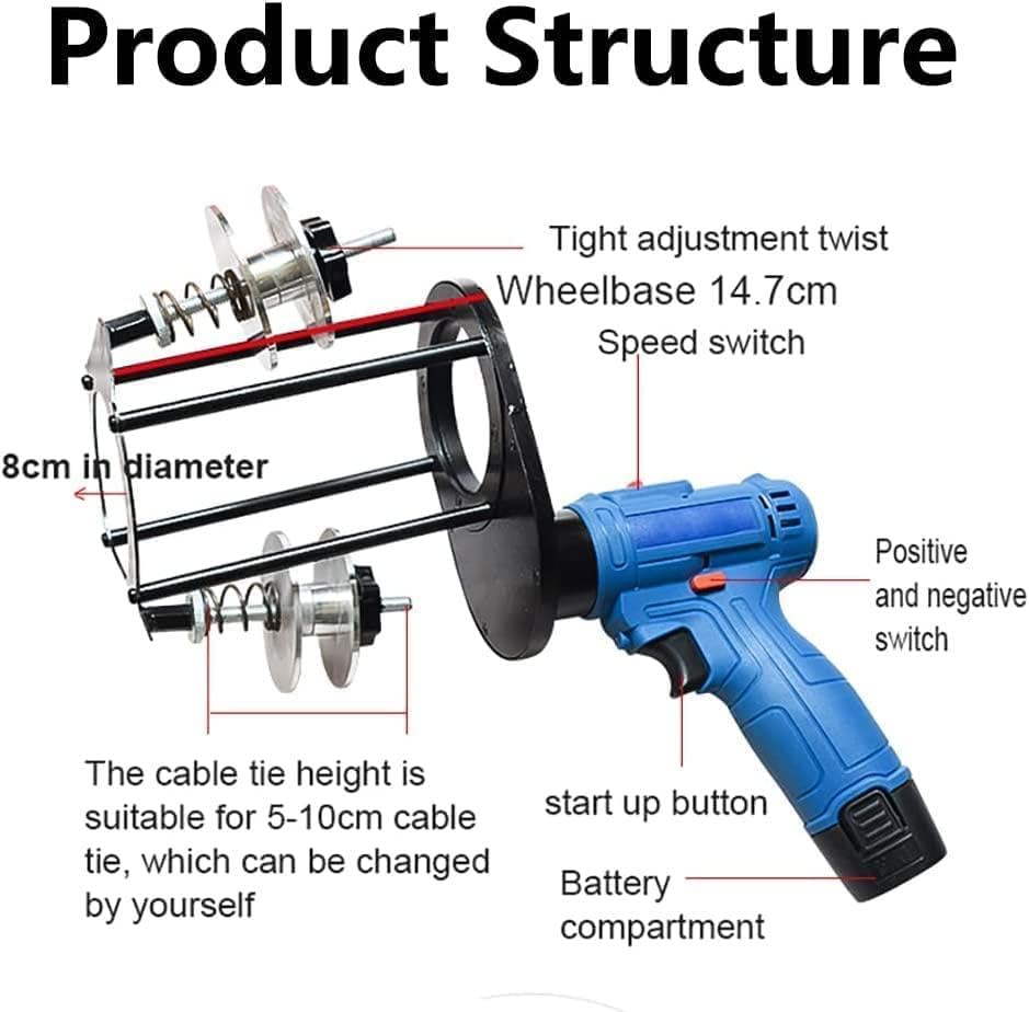 Equipo de bobinado de cables para tuberías con rueda de amarre extraíble 7