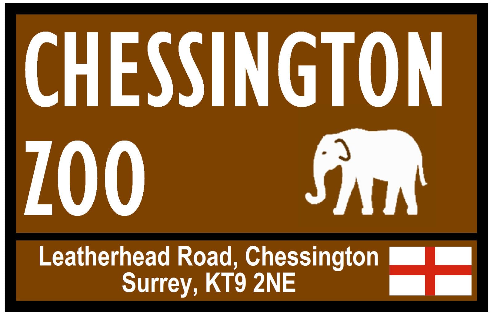 Yelacecca Tin Sign A76112 Street Road Signs Chessington Zoo Decoration Props Plaque 8X12 Inch