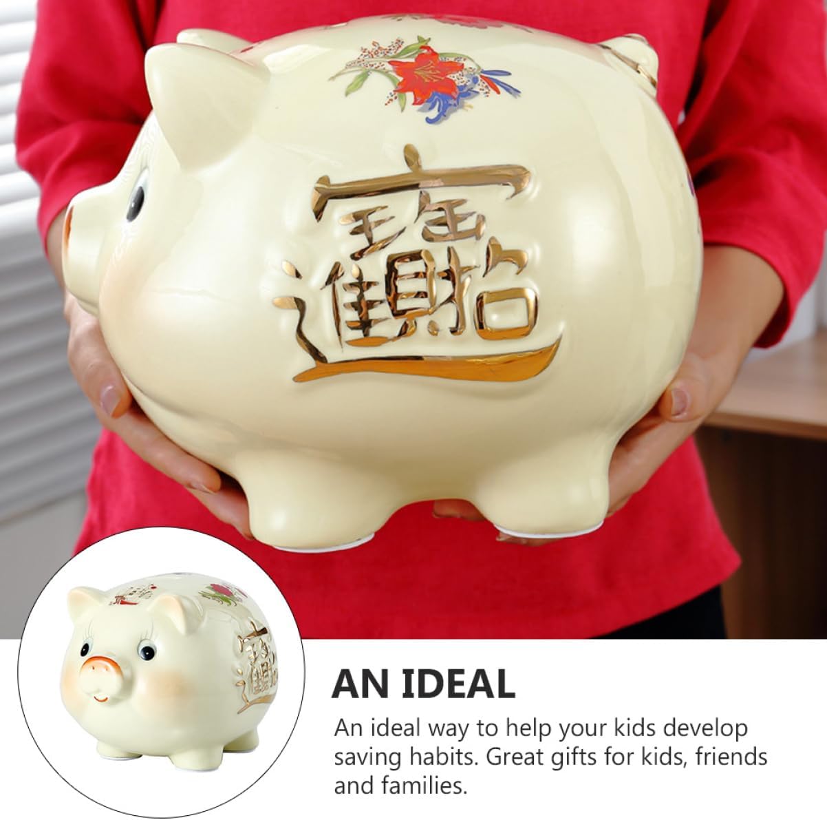 Lovely Pig Design Coin Bank Money Pot for Craft Birthday Present Cute Home Decor for Bedroom and Office