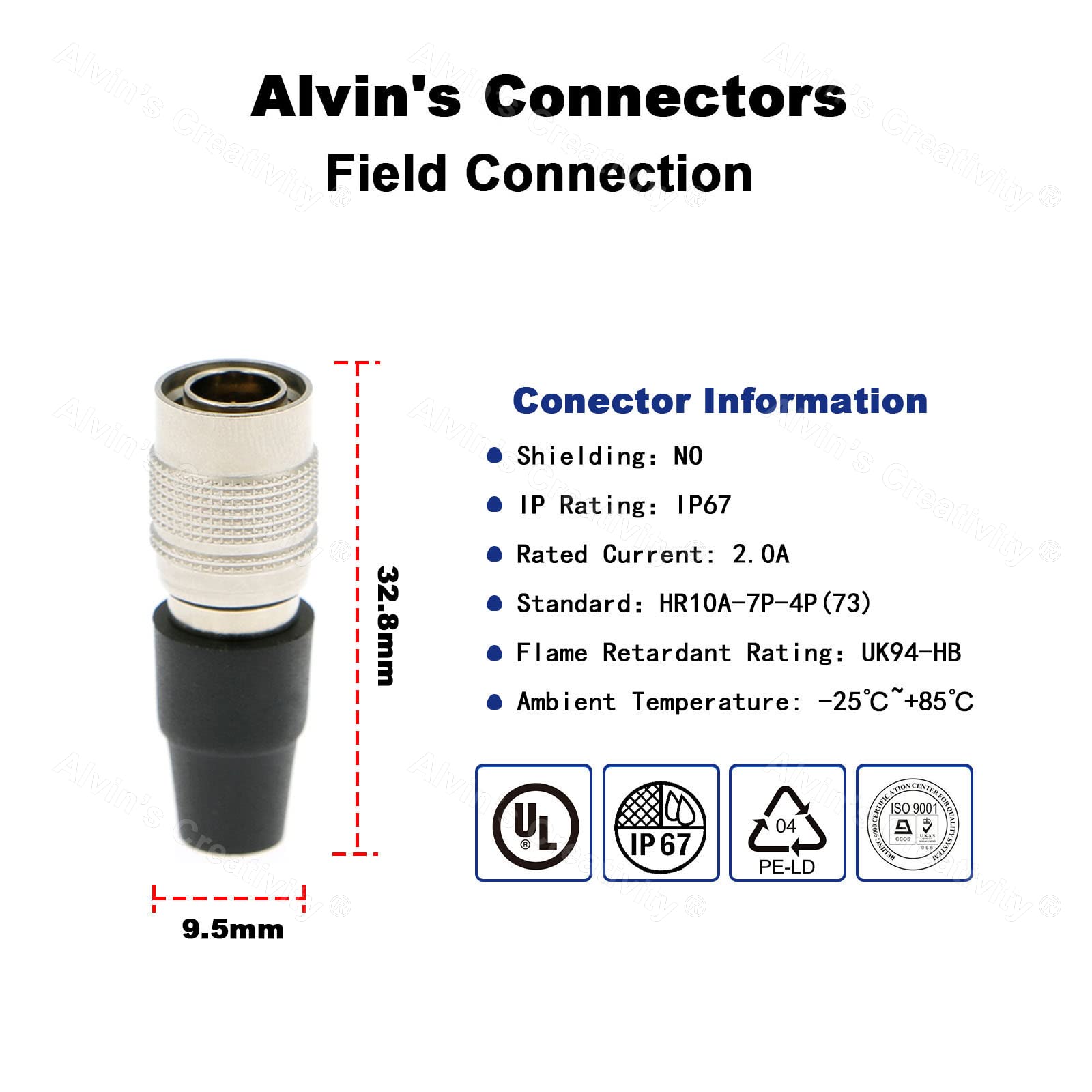 Connettore Hirose HR10A-7P-4P Maschio 4 Pin - Per Audio