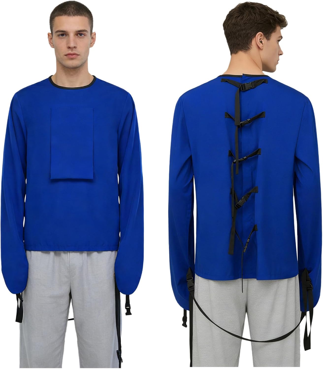 ACSUSS Men Upper Limb Protective Clothes Agitated Patient Care Apparel Long Sleeve Caregiver Friendly Shirt