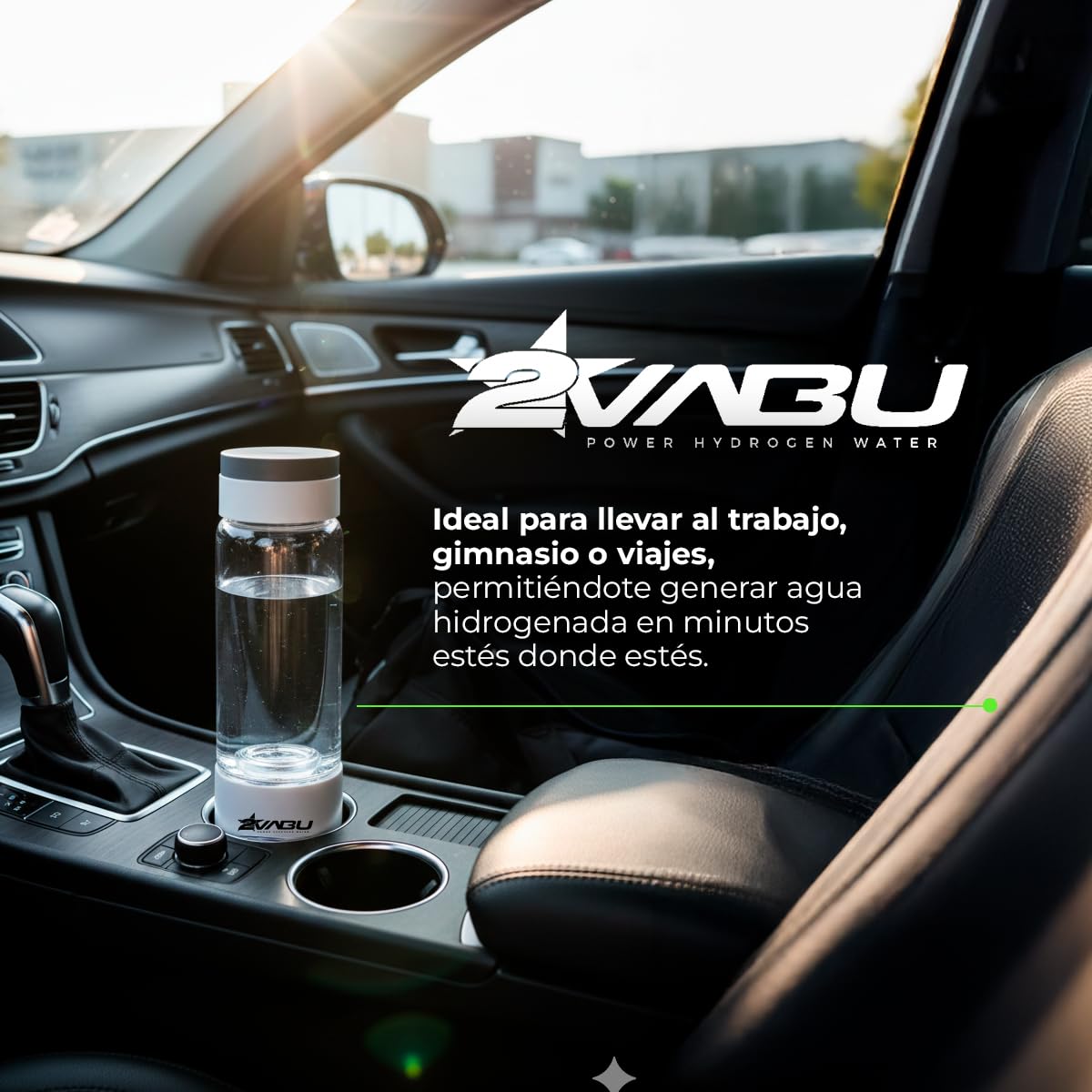 Botella de Agua Hidrogenada – 1400 PPB de Hidrógeno Molecular – Tecnología SPE/PEM de Alta Pureza – Incluye Funda Protectora - Auto limpieza Membrana - 400 ml (Molecular Sport)