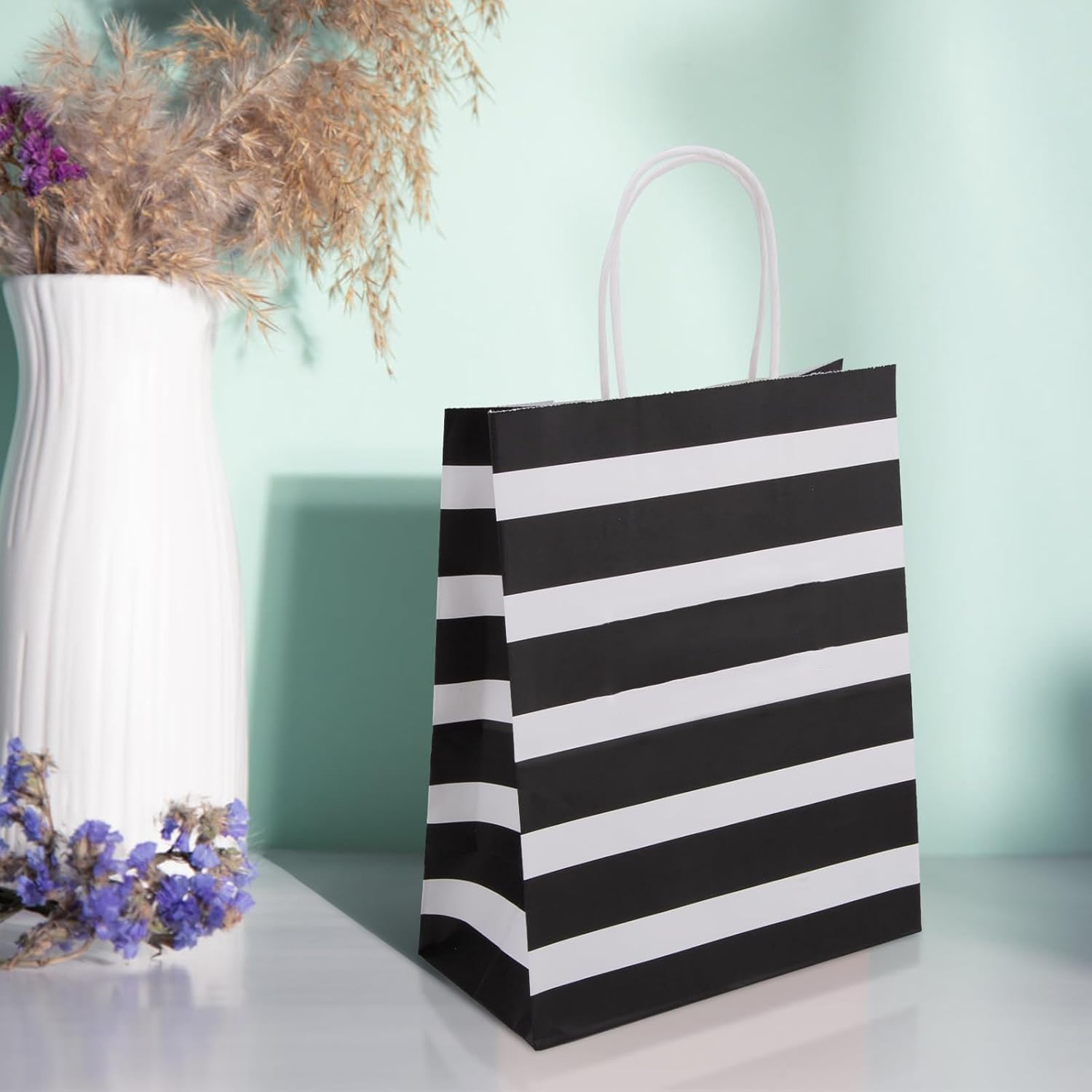 Black & White Gift Bags - Party Favors & Retail -8