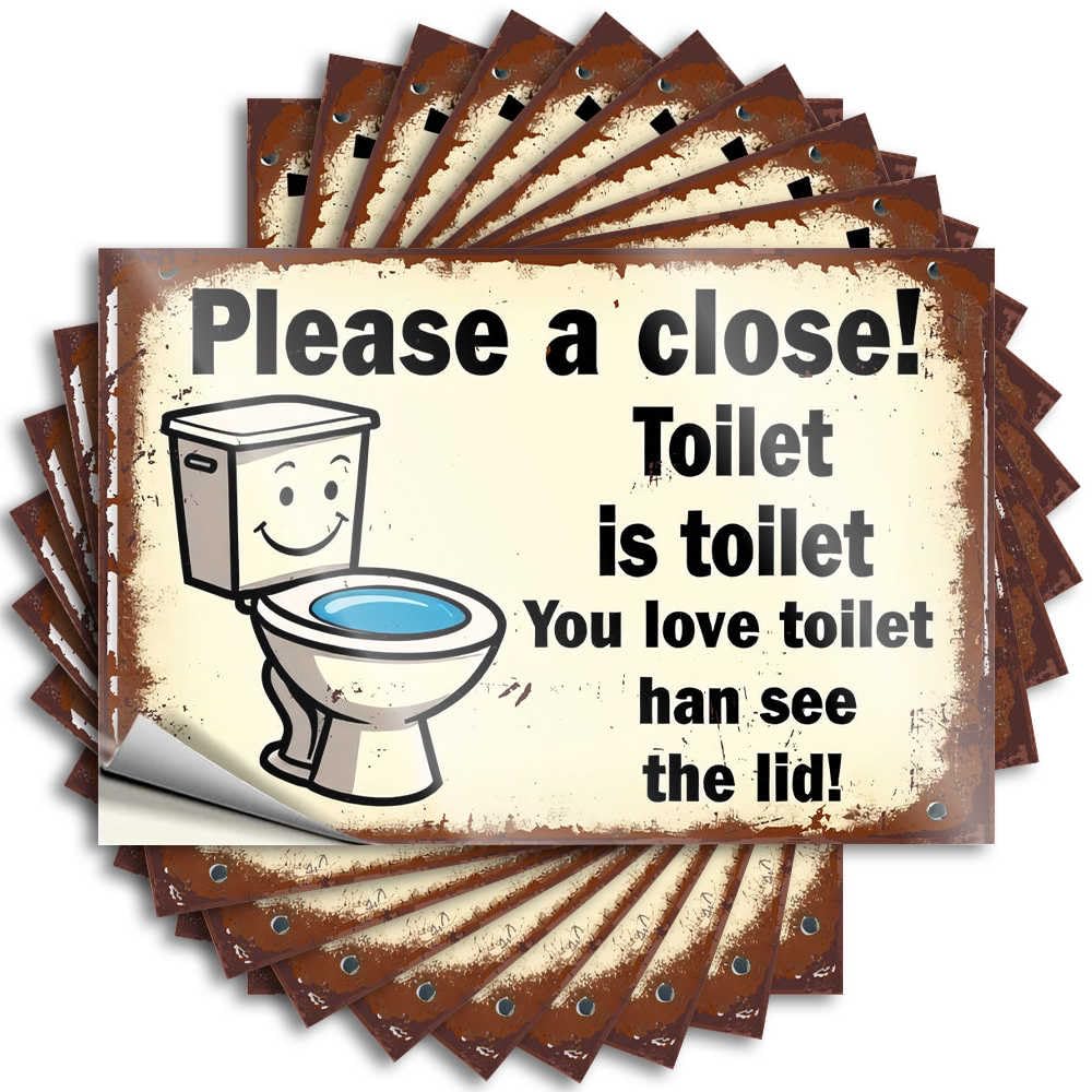 Teenage Decals Cover | Close The Toilet Lid: A Friendly Reminder Encouragement Military Sticker Pack(8X12CM)