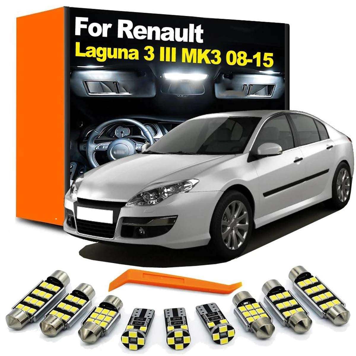 Kit de 16 Luces LED de Lectura para Puertas Interiores, para Renault Laguna 3 III MK3 2008 2009 2010 2011 2012 2013 2014 2015