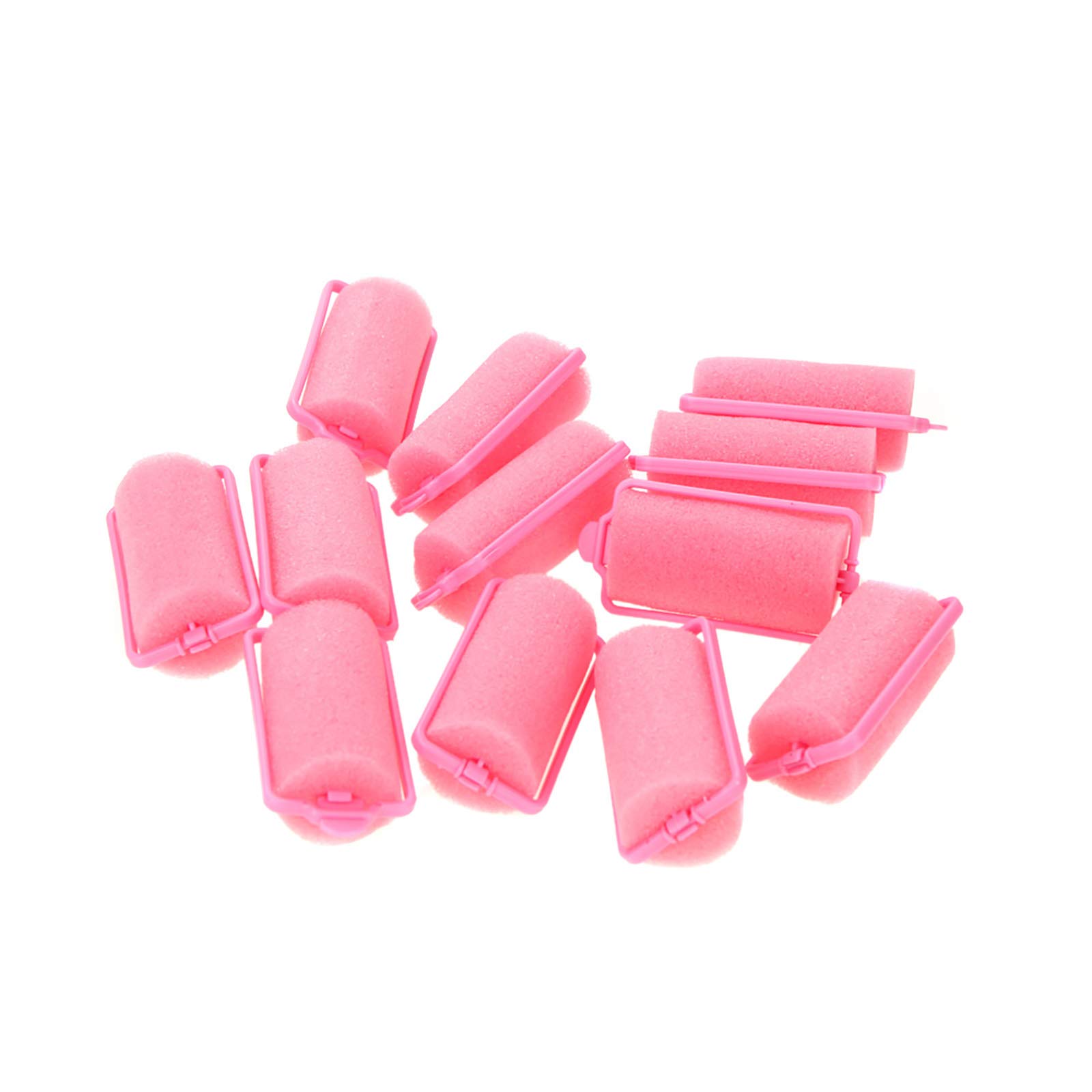 Pepisky12pcs Magic Sponge Foam Cushion Hair Styling Rollers Curlers Twist Tool Salon Pink