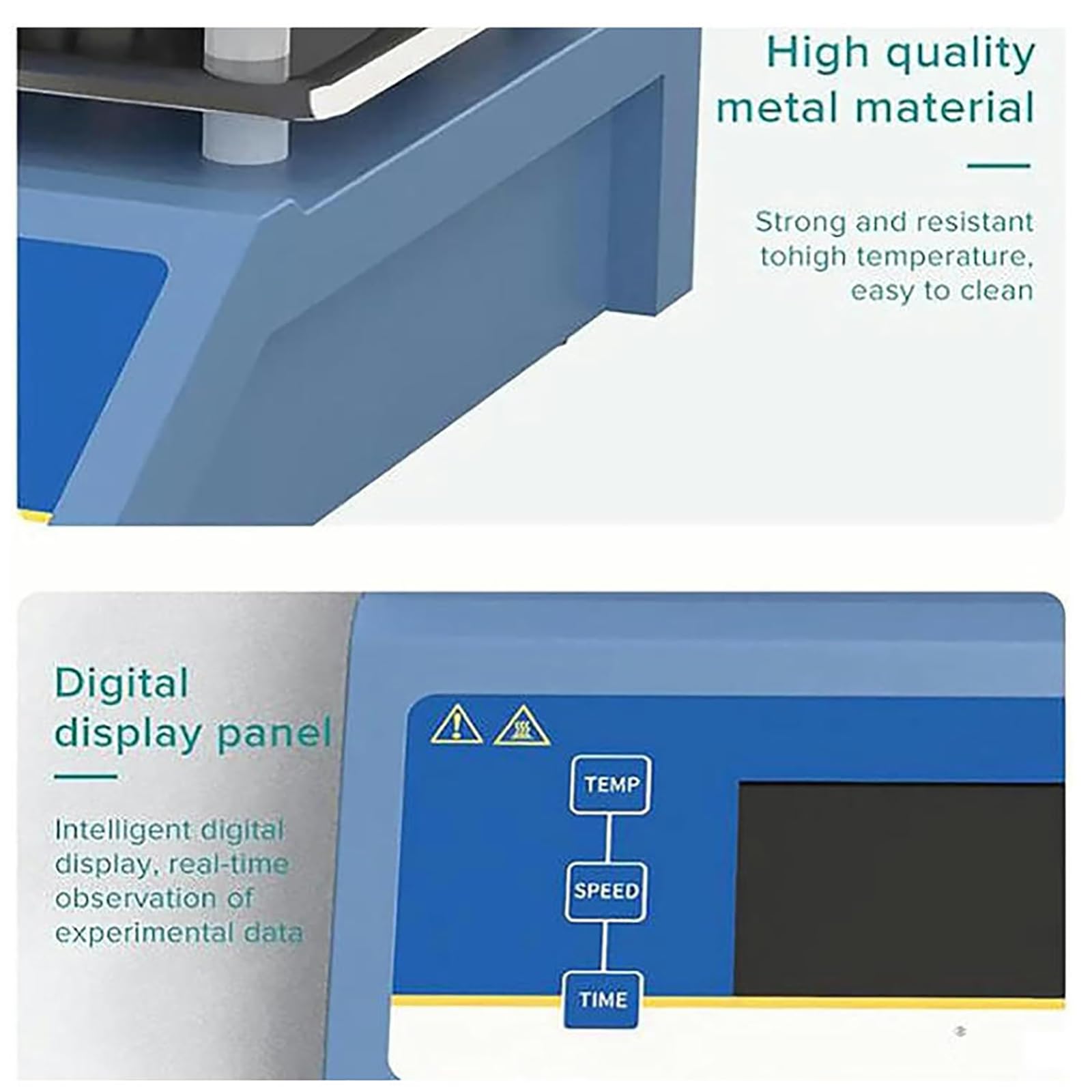 Agitador magnético inteligente, mezclador de laboratorio con pantalla digital de 600 W, velocidad 0-1600 RPM, placa de calefacción de 19 x 19 cm, temperatura máxima de 380 °C, ideal para mezclar y