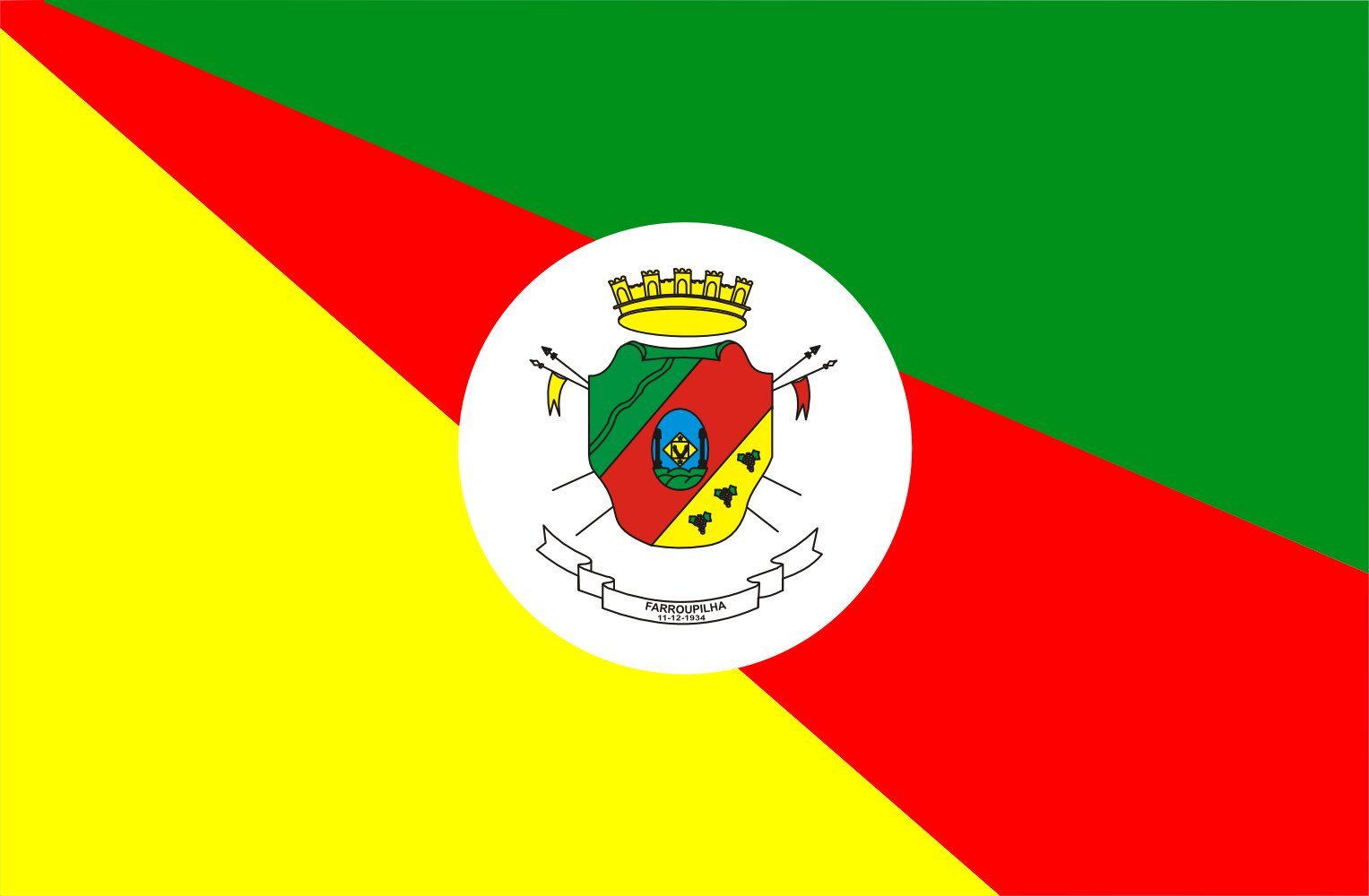 Drapeau Farroupilha grand format pour pavoiser mât sans effilochage