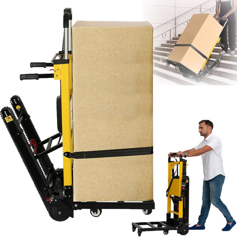 Carro eléctrico para subir escaleras con carretilla de mano motorizada plegable y 6 ruedas para una fácil mudanza familiar y logística de almacén