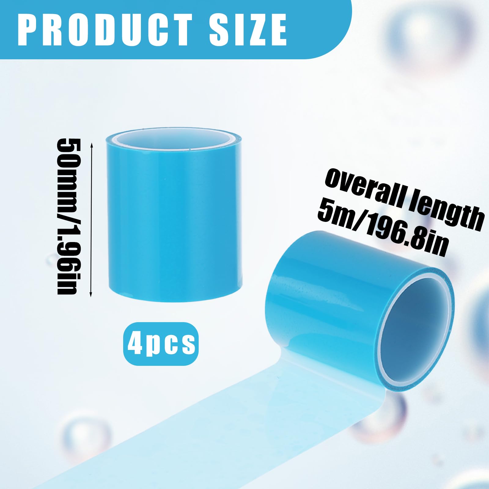 4 Rolls UV Seamless Sticky Paper Tape, Resin Tapes for Jewelry, 2 Inch Wide 196.8 Inch Long UV Seamless Craft Tape, Traceless Jewelry Tape Adhesive Tape, Jewelry Resin Tape, Epoxy Adhesive Tape