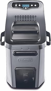 DeLonghi Livenza Deep Fryer with EasyClean System, Cool Zone, Adjustable Thermostat, Dishwasher-Safe Parts, Large Capacity, Easy Oil Draining, Stainless Steel