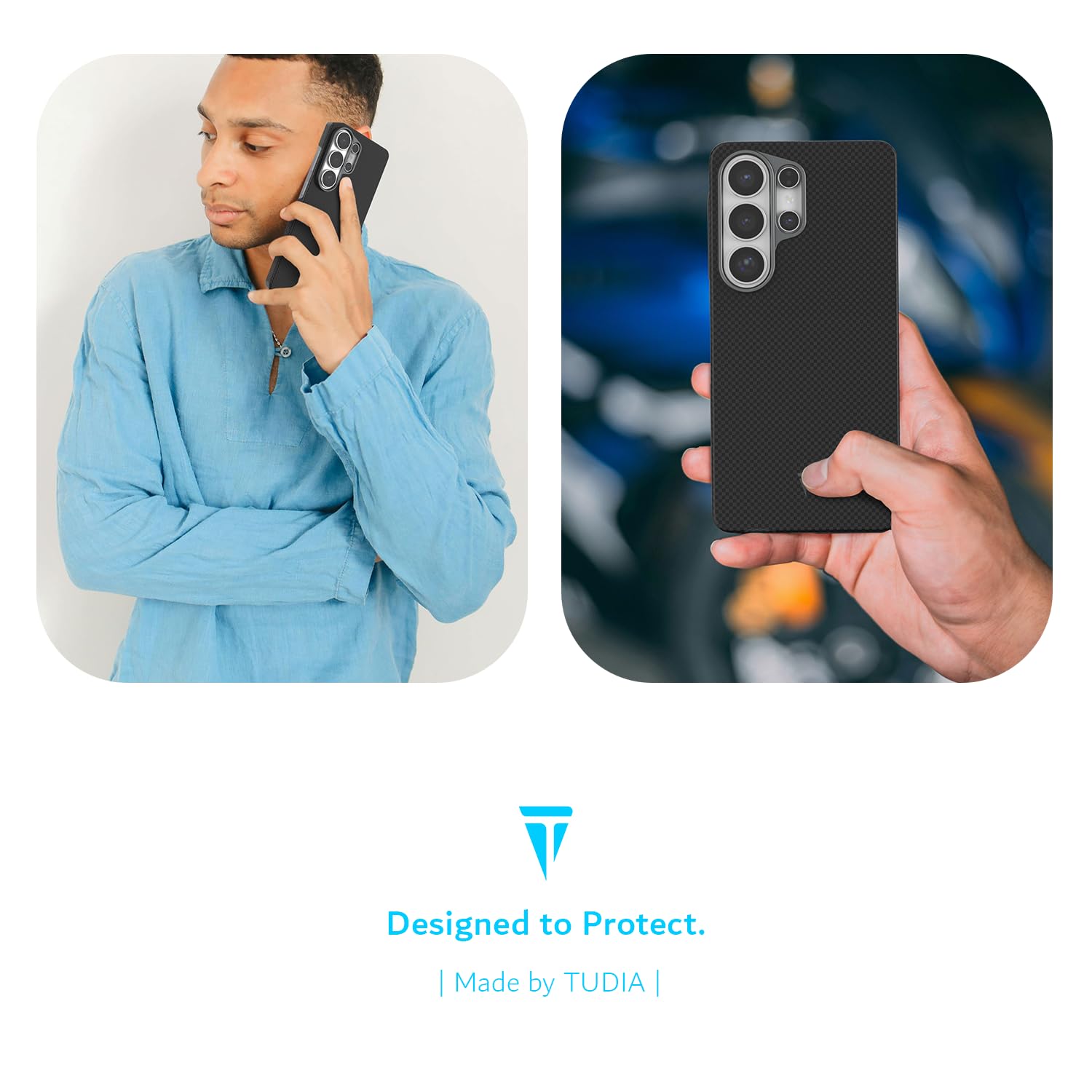 TUDIA Coque en Fibre d'Aramide 1500D Compatible avec Samsung Galaxy S26 Ultra 5G (2026) [Compatible MagSafe] Coque de Protection Rigide Ultra Fine et Légère (Noir)