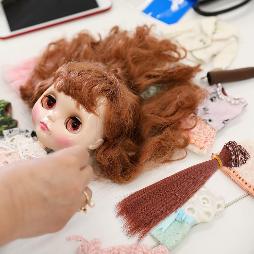 DICOSMETIC 10 parrucche per bambola, 10 colori, 15,5 cm, capelli corti dritti in plastica