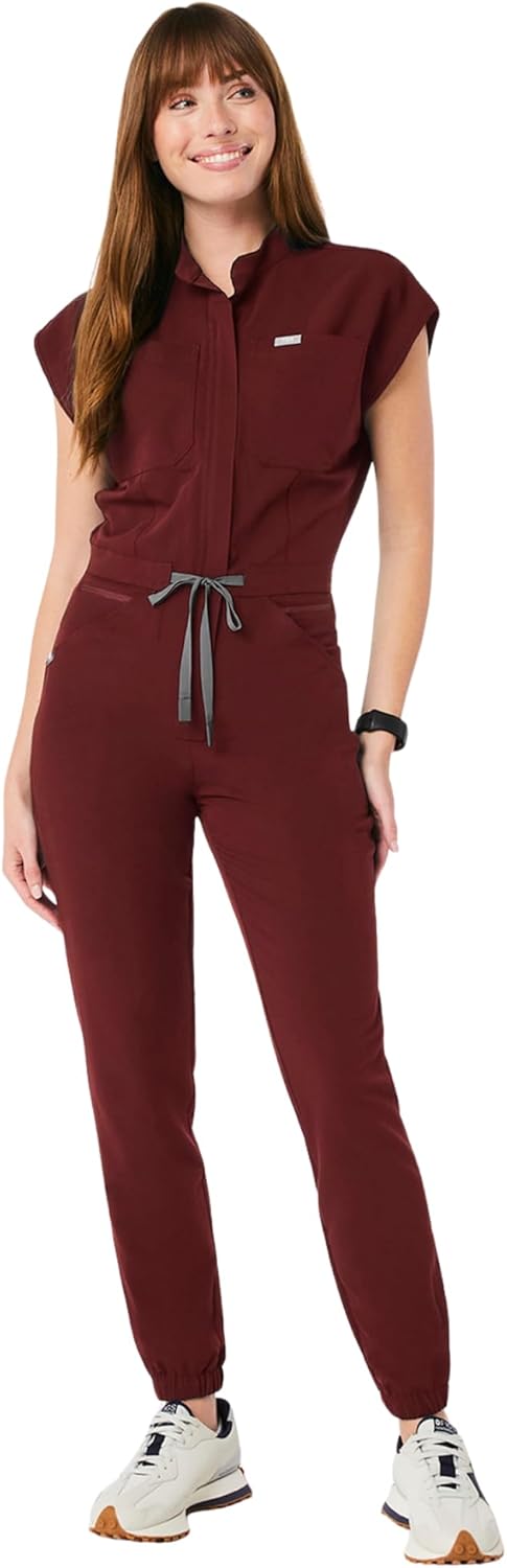 FIGS Rafaela Cargo ScrubJumpsuit for Women — Comfortable Fit One-Piece Jogger Scrub Set, High Rise Waistband, 9 Pockets