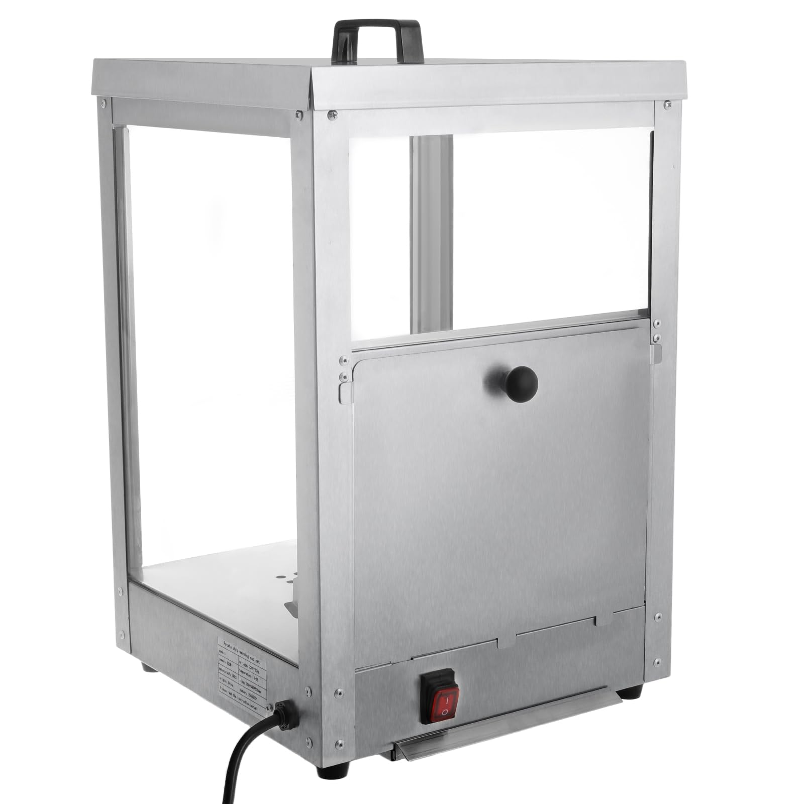 Scaldavivande in acciaio inox da 300 W, 35 l, armadietto termico per nachos e patatine fritte con finestra in vetro, scaldavivande elettrico per snack e gastronomia