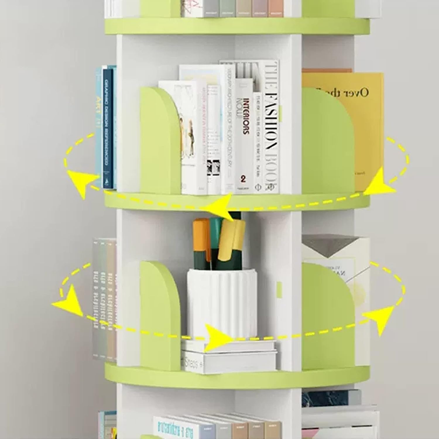 6Tier roterende boek staande display draaibare boekenkast wit rond 360 graden draaiende boekenplank voor woonkamer of slaapkamer (51 x 66 cm 6Tier roterende boek staande display draaibare boekenkast wit rond 360 graden draaiende boekenplank voor woonkamer of slaapkamer (51 x 66 cm