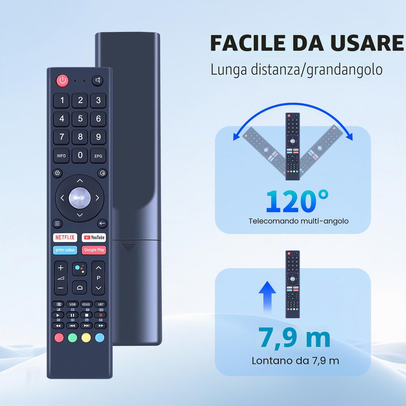 LMZMYTX Ricambio Saba Changhong ChiQ Telecomando GCBLTV02ADBBT per Saba Changhong ChiQ TV SA32S67A9 L32H7A SA40S67A9 L43H7S SA43K67A9 U50H7A U55H7S U58H7S