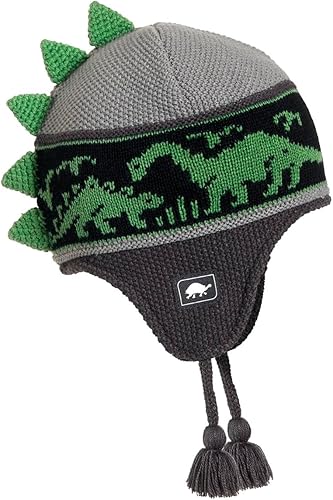Turtle Fur Gorro con orejeras de dinosaurio con forro polar Dr. Dino para niños