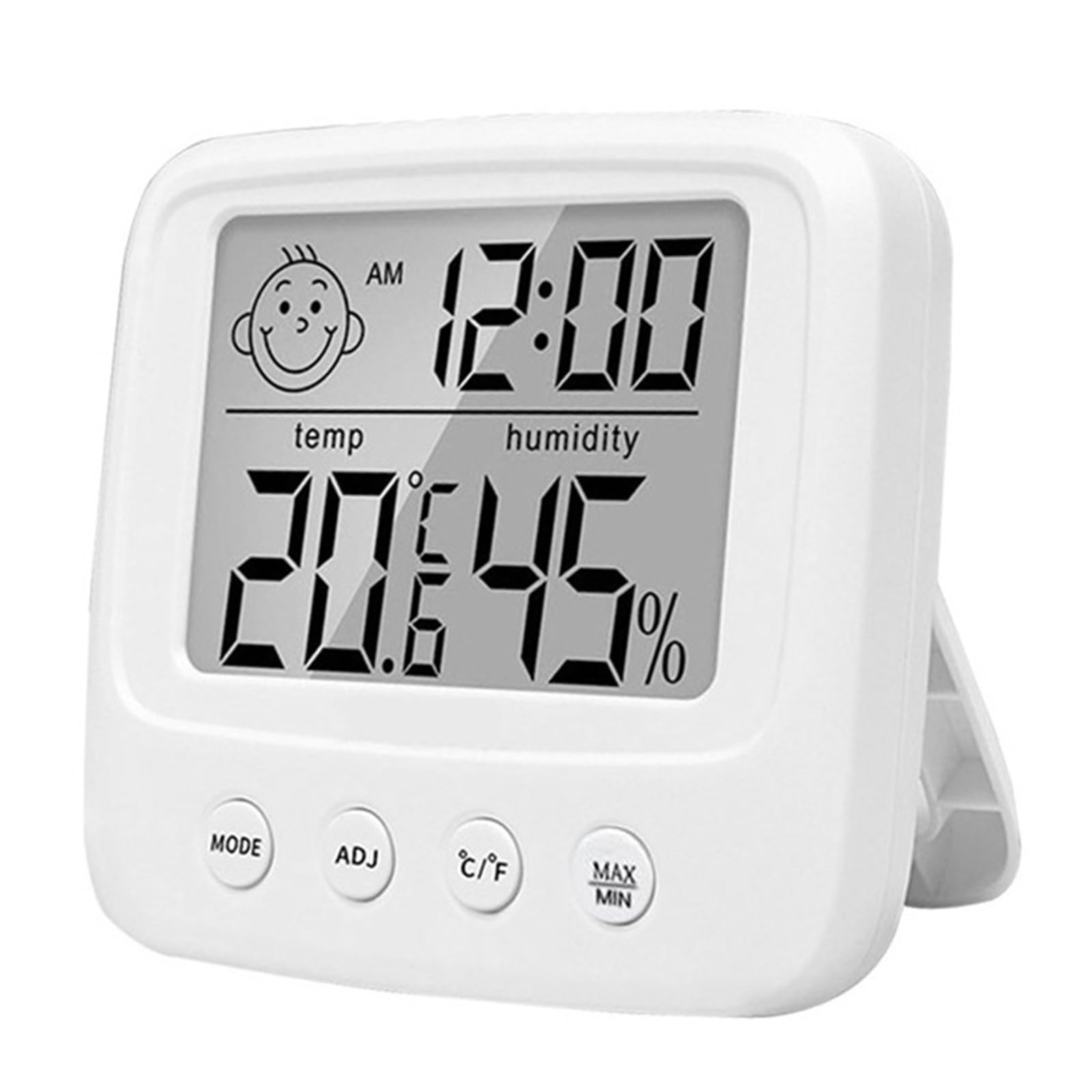 LCD elektroniczny cyfrowy czujnik temperatury miernik wilgotności podświetlenie termometr higrometr miernik wewnętrzna stacja pogodowa zegar, E0828 brak światła
