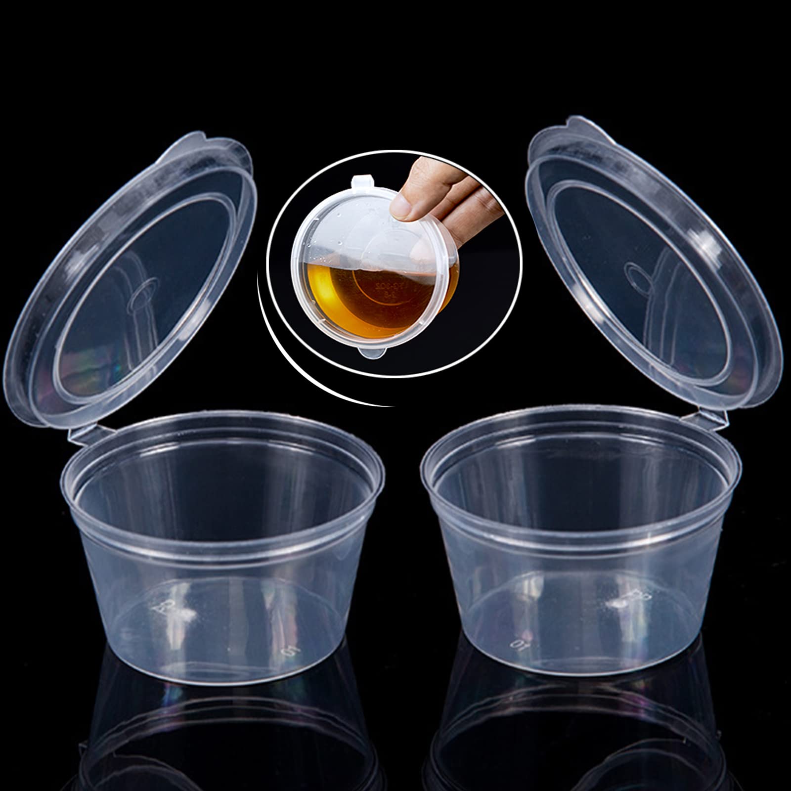 Ronde PP Sausbakje met Deksel Inbegrepen 6Oz/180ml (100 Stuks