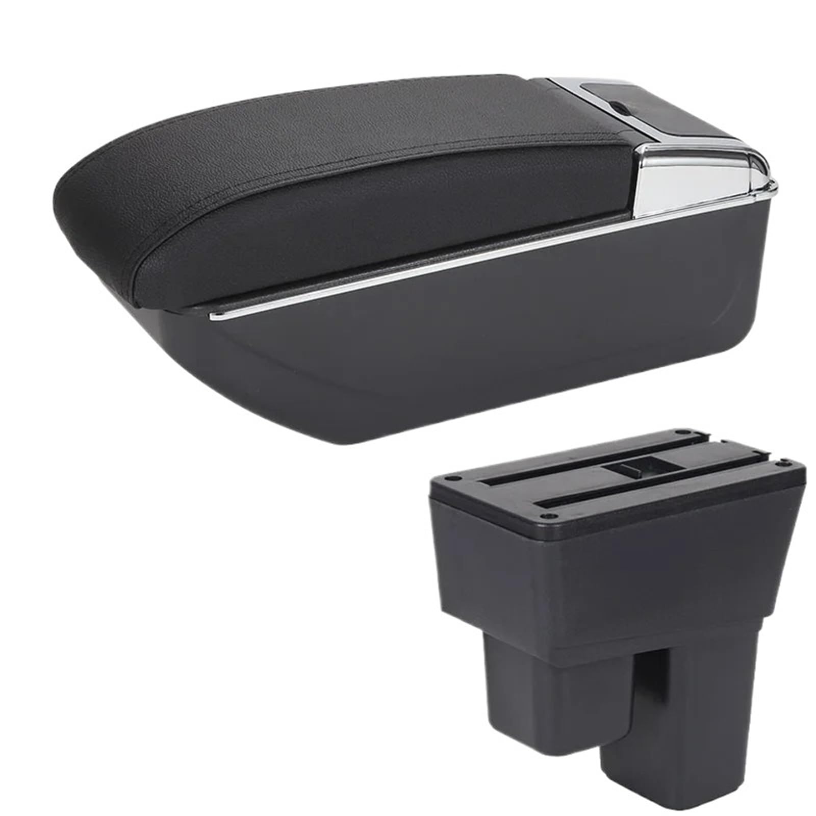 AWGNTQQ Car Armrests For Fit For Jazz 2 Car Armrest Box 2008 2009 2010 2011 2012 2013 Storage Box Car Accessories(B2 Black line 7USB)