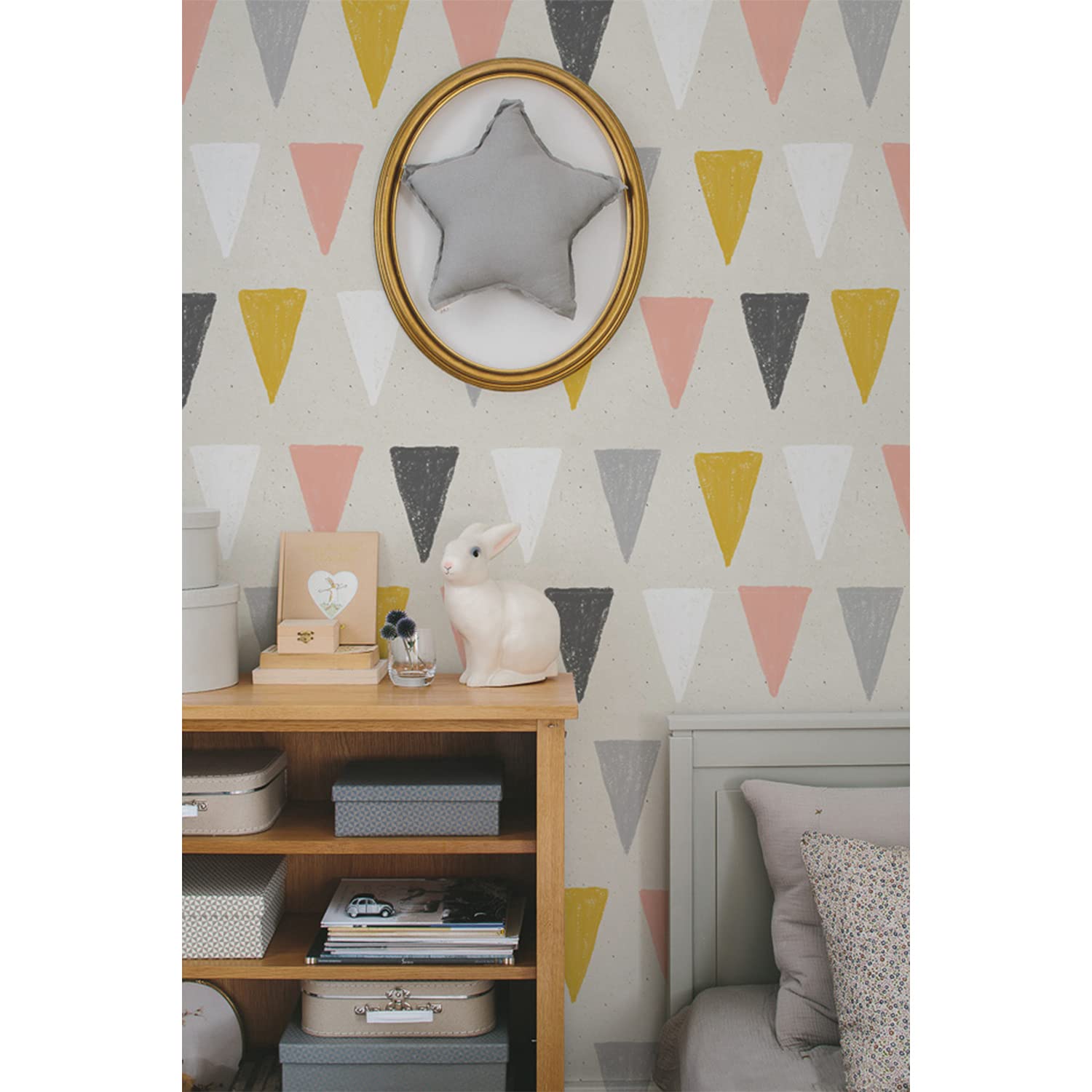 Papier peint intissé en tissu résistant 208x146cm à motif géométrique scandinave pour meubles
