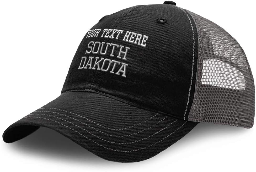 Custom Baseball Cap South Dakota State USA America Embroidery Cotton Soft Mesh
