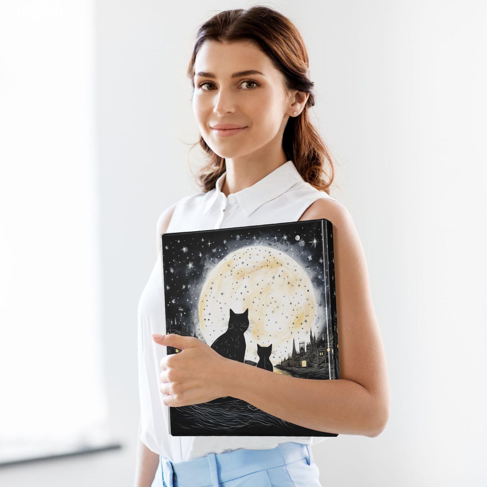 Fantasy Moon - Raccoglitore a 3 anelli, 3 anelli, 3,8 cm, contiene 200 fogli con 3 tasche interne in PVC trasparente, per scuola e ufficio
