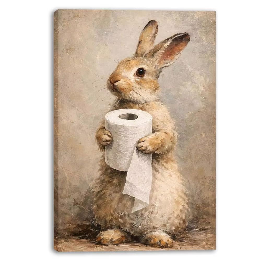 awtrhfc Vintage Funny Print, Bathroom Antique Romantic Farmhouse Rustic Decor for Living Room Home Decor(70x90cm(26x35in)/No frame)