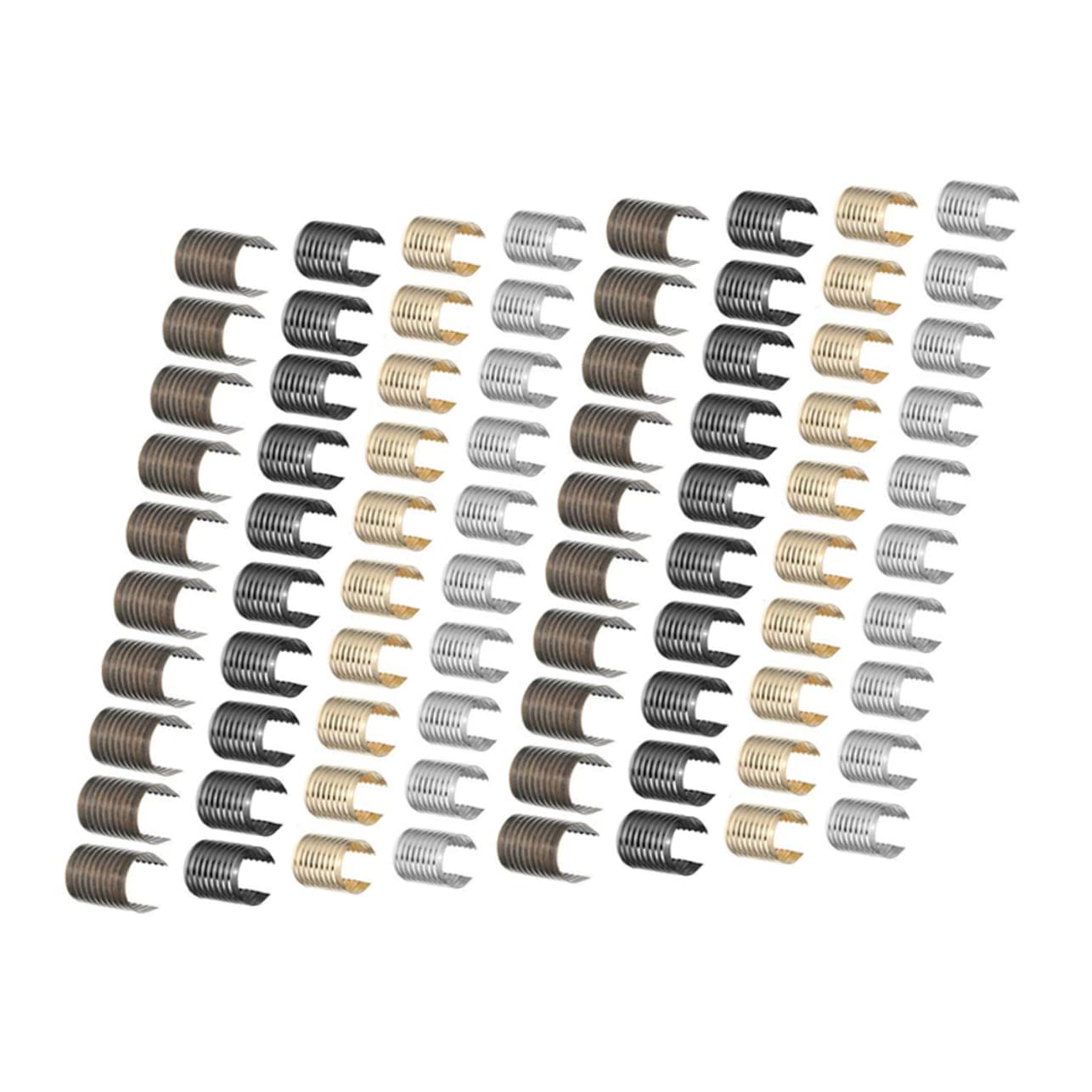 PHENOFICE 160pcs Iron Leather Cord Clips for Jewelry Making Macrame Cord Bracelet Clamps DIY Accessory Supplies