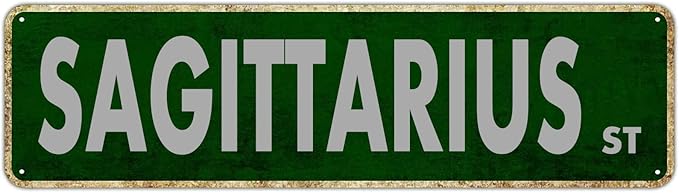Vintage Metal Sign Sagittarius Sign Retro Rustic Tin Sign Wall Decor Gift 4×16 Inch