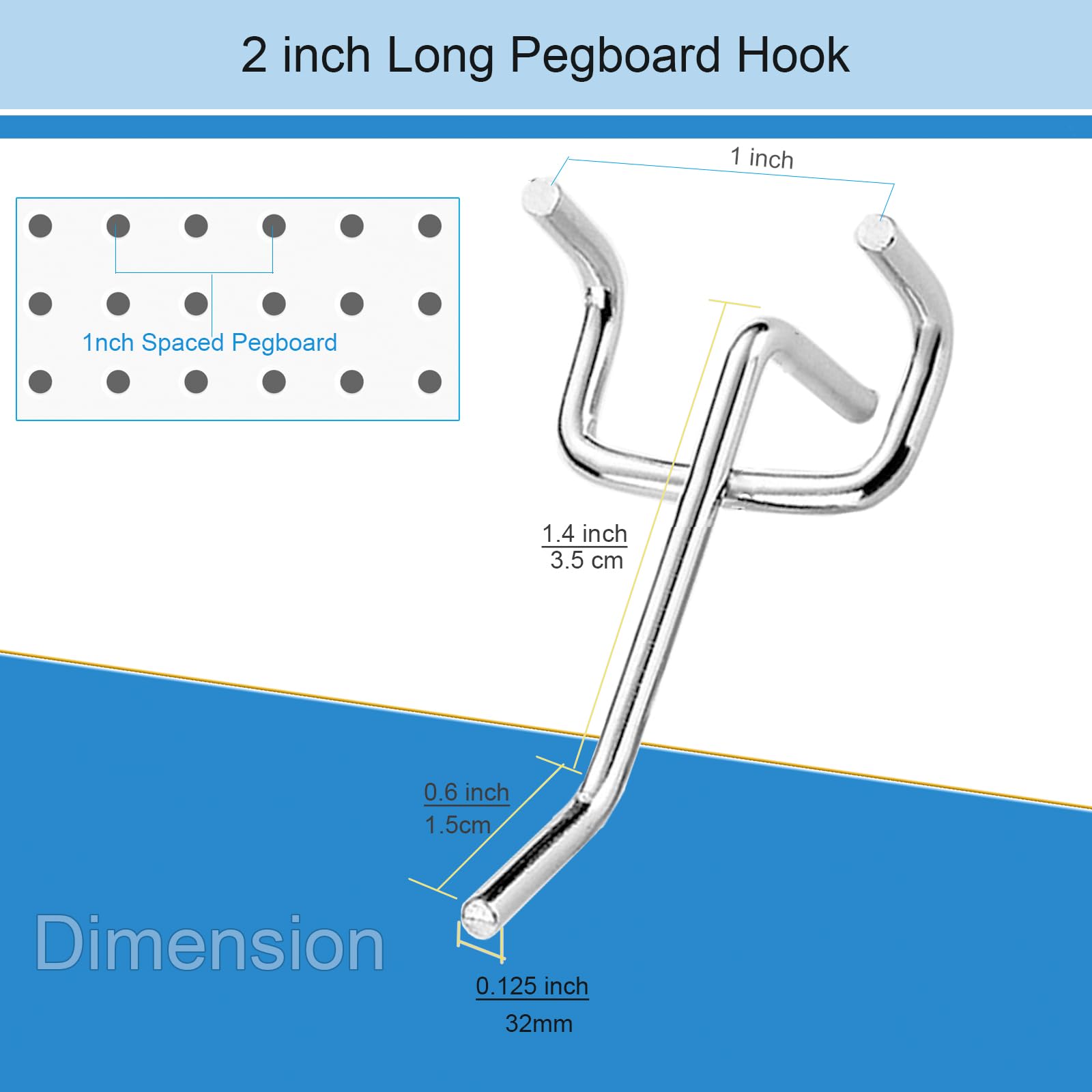 SKZIRI Pegboard Hooks Kit 4 Inch and 2 inch, 28PCS Peg Hooks Set for 1 Inch Spaced Pegboards with 14PCS 4inch and 14PCS 2inch