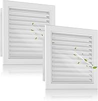 Vista 1 de Paquete de 2 Rejillas de Ventilación de Frontón de Aluminio Premium de 10" x 10" con Malla, Diseño Pintable - Ideal para Ventilación de Ático